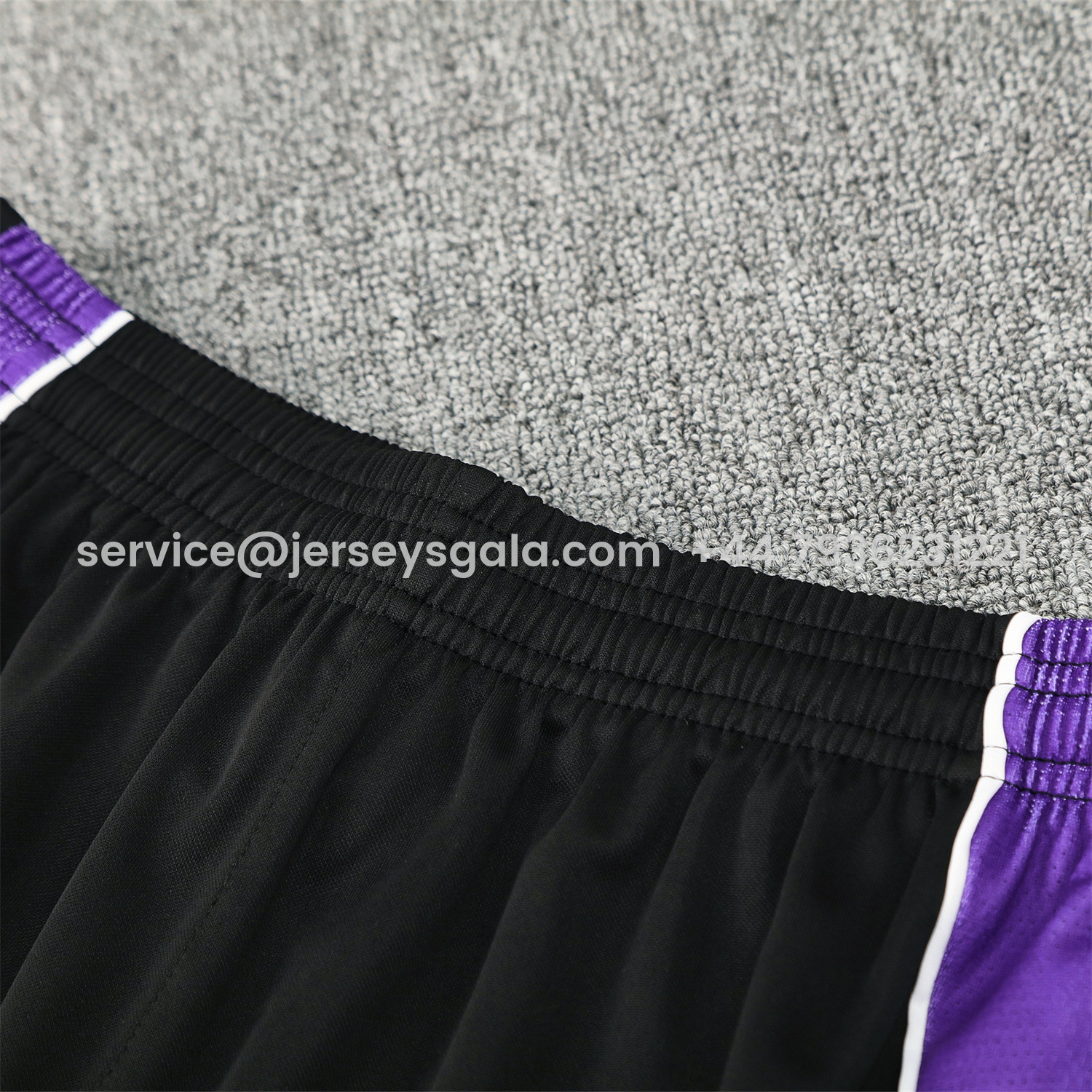 JerseysGala.com | Real Madrid 25-26 Vest Training Set - Blue Edge White Vest & Black Shorts -Customize Name, Number and Patch | Worldwide Shipping