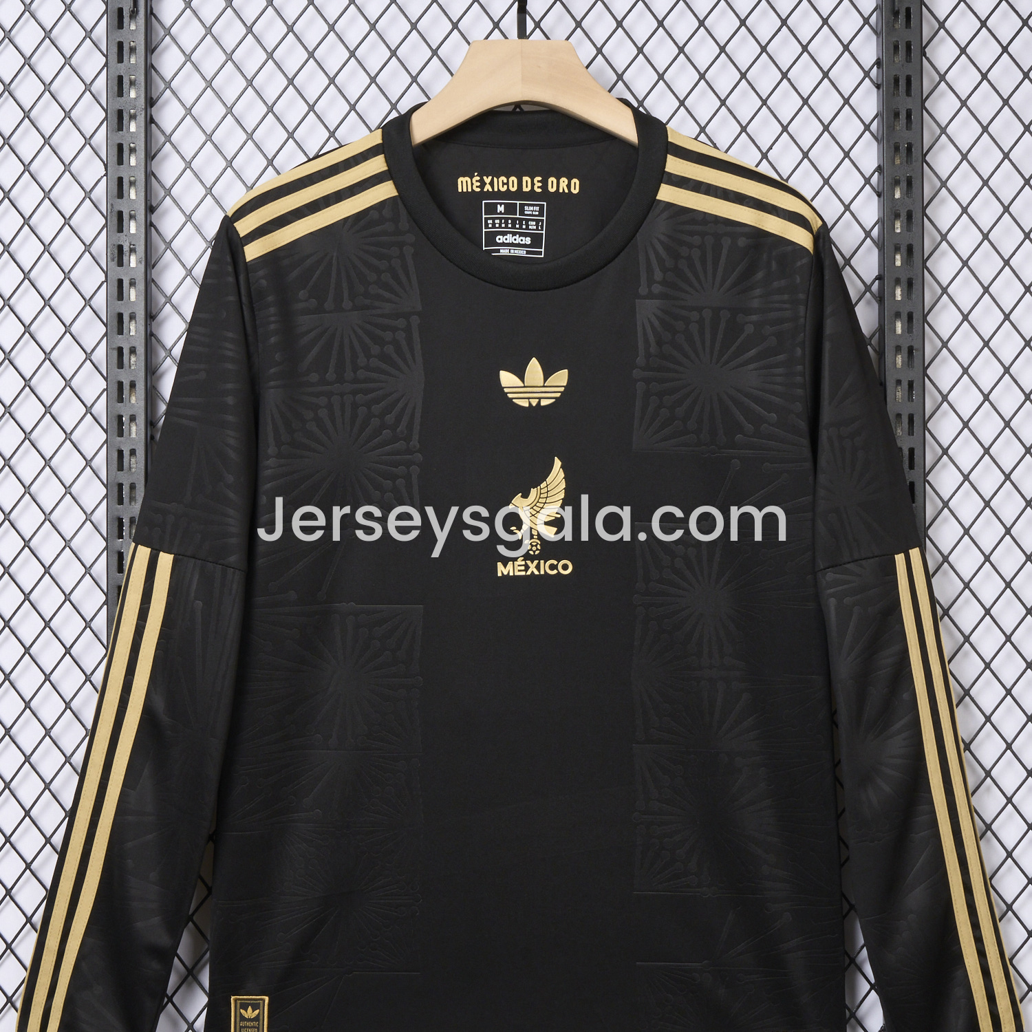 JerseysGala.com | Mexico 2025 Gold Cup Black Long Sleeves Jersey - Fans Version -Customize Name, Number and Patch | Worldwide Shipping