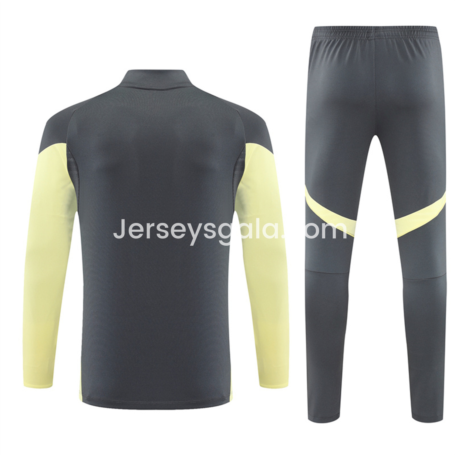 JerseysGala.com | Real Madrid 25-26 Long Sleeves Training Set - Gray Top & Gray Pants -Customize Name, Number and Patch | Worldwide Shipping