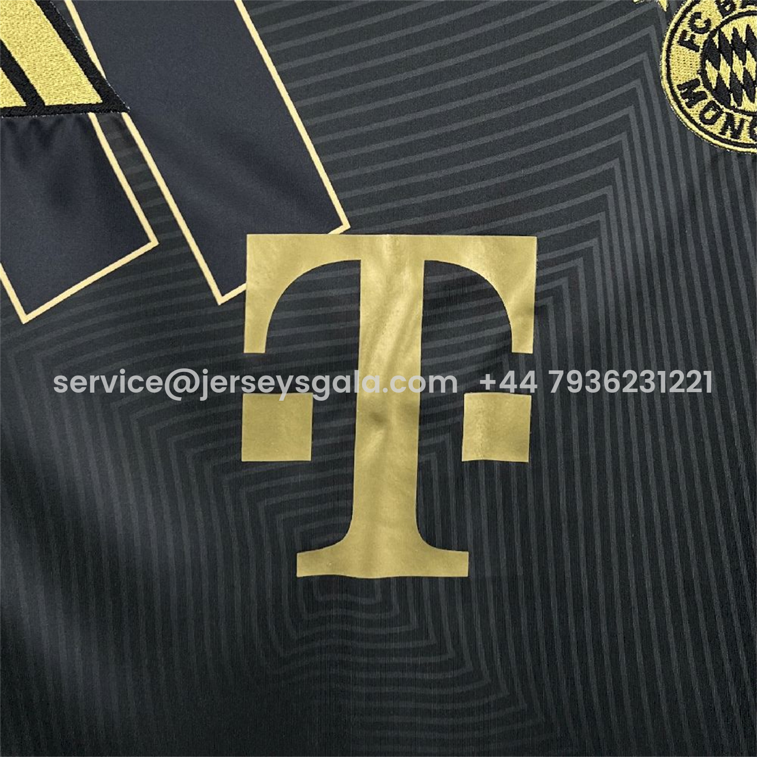 JerseysGala.com | Bayern Munich 25-26 Black Gold Special Edition Jersey - Fans Version -Customize Name, Number and Patch | Worldwide Shipping
