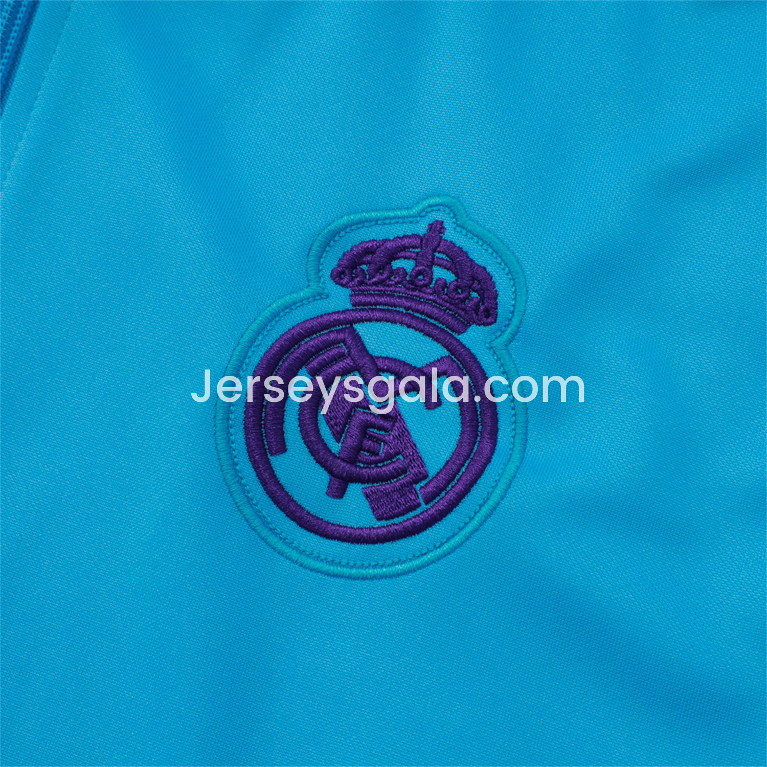 JerseysGala.com | Real Madrid 25-26 Throwback Trefoil Jacket Training Tracksuit - Blue Jackets & Purple Pants -Customize Name, Number and Patch | Worldwide Shipping