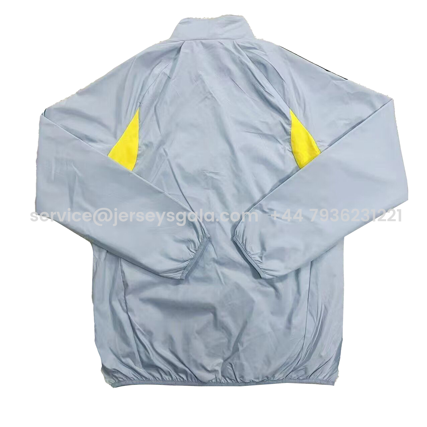 JerseysGala.com | Aston Villa 25-26 Throwback Windbreaker Jacket - Grey Blue -Customize Name, Number and Patch | Worldwide Shipping