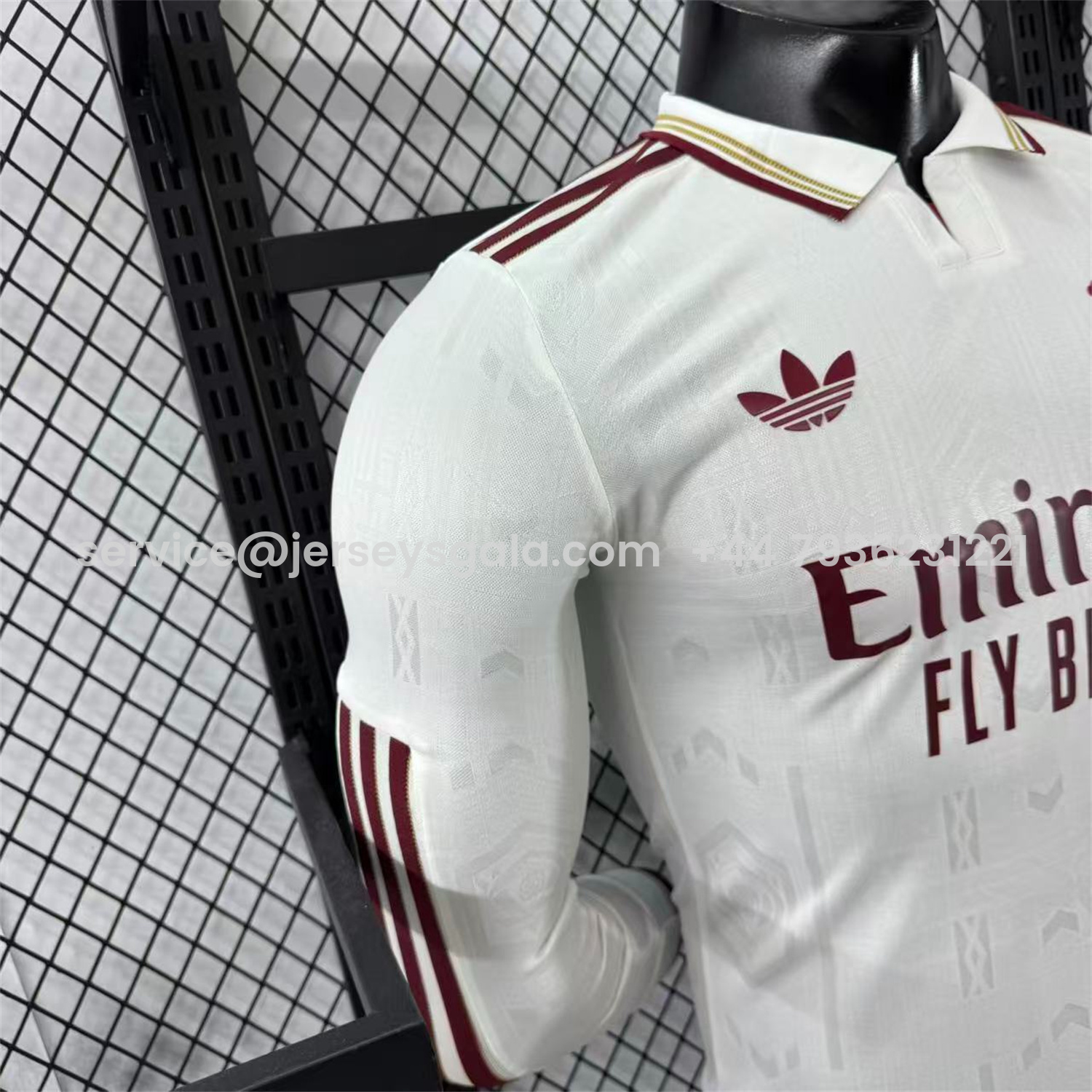 JerseysGala.com | Arsenal 25-26 Third White Long Sleeves Jersey - Player Version -Customize Name, Number and Patch | Worldwide Shipping