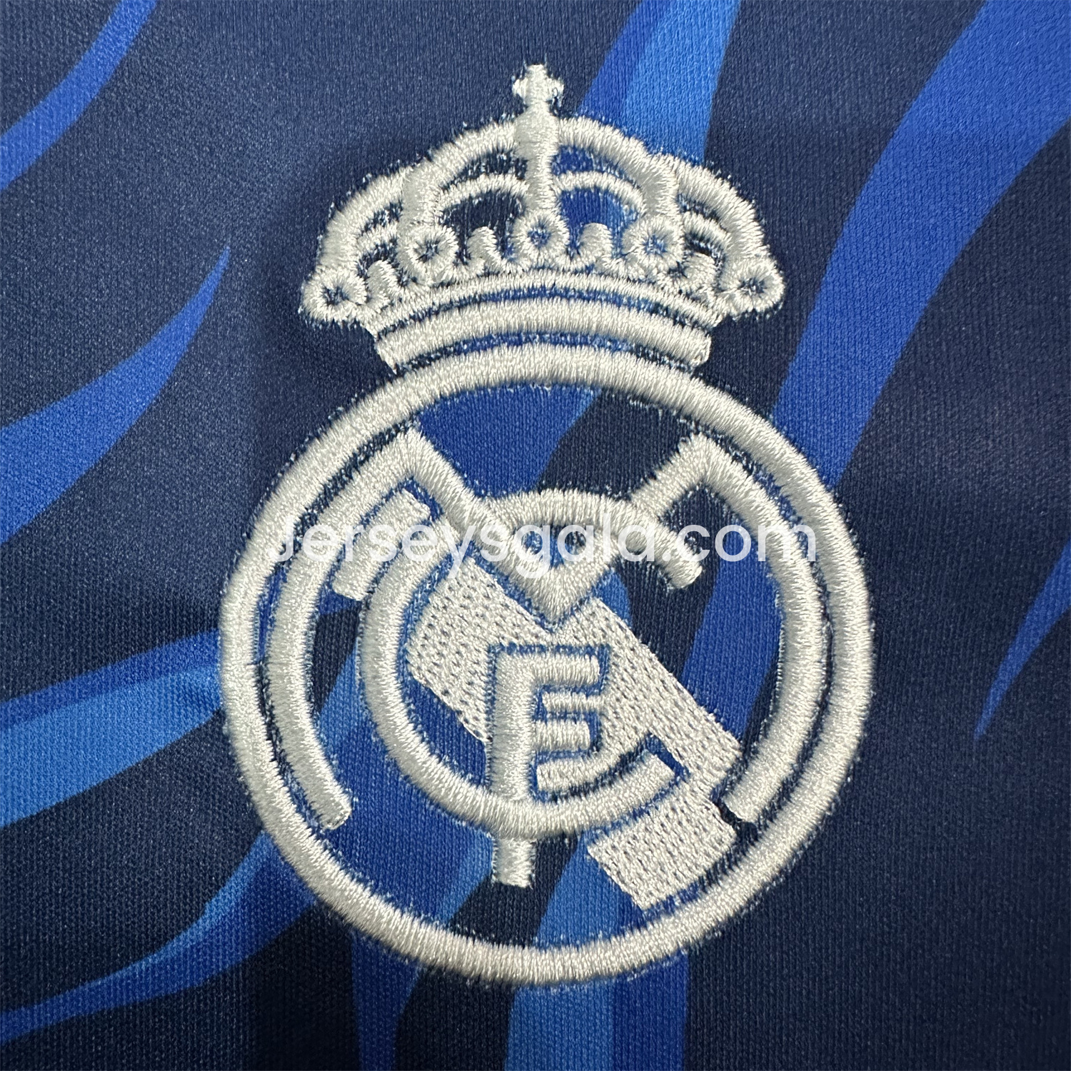 JerseysGala.com | Real Madrid 24-25 Blue Black Ripple Special Edition Jersey - Fans Version -Customize Name, Number and Patch | Worldwide Shipping