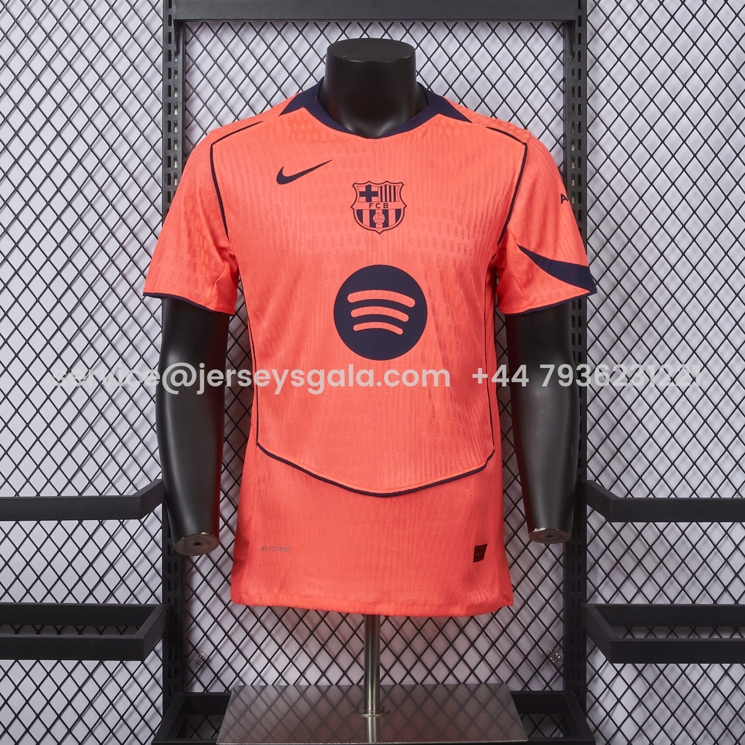JerseysGala.com | Barcelona 25-26 Third Orange Jersey - Player Version -Customize Name, Number and Patch | Worldwide Shipping
