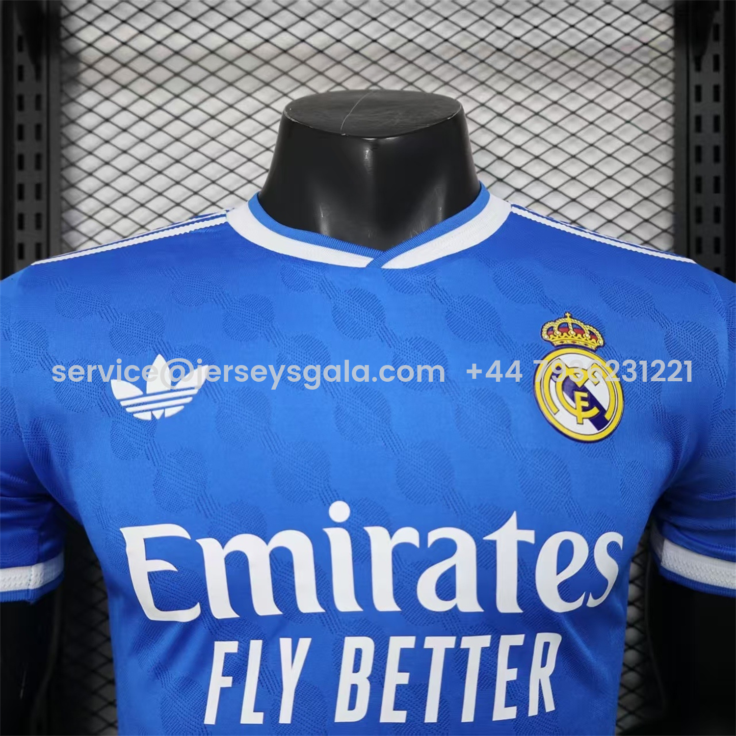 JerseysGala.com | Real Madrid 25-26 Third Blue Jersey - Player Version -Customize Name, Number and Patch | Worldwide Shipping