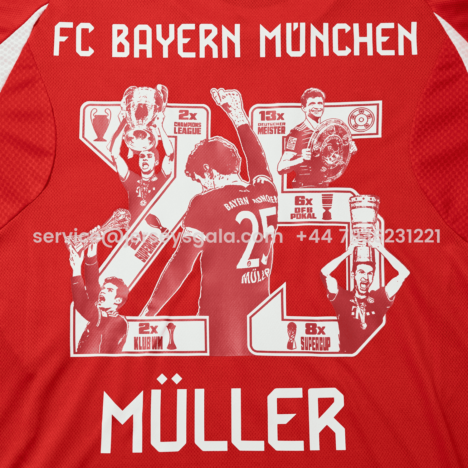 JerseysGala.com | Bayern Munich 25-26 Home Müller Limited Edition Kids Kit -Customize Name, Number and Patch | Worldwide Shipping