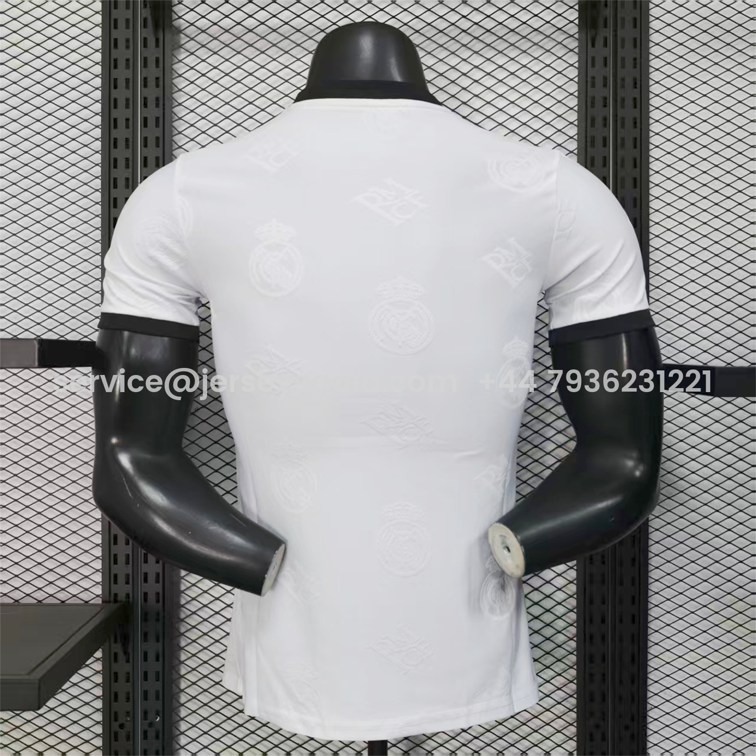 JerseysGala.com | Real Madrid 25-26 White Team Logo Jacquard Special Jersey - Player Version -Customize Name, Number and Patch | Worldwide Shipping