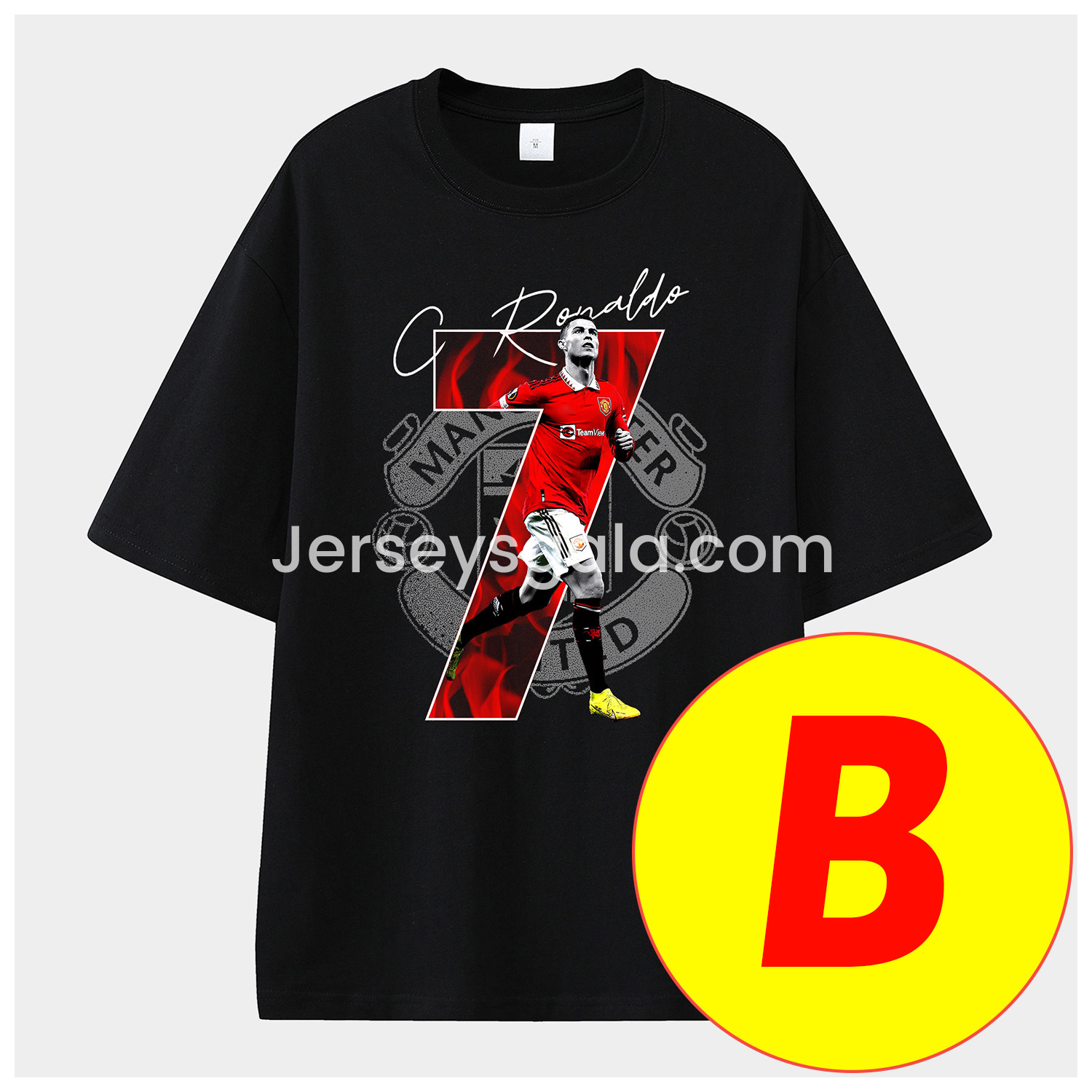 JerseysGala.com | Cristiano Ronaldo Portugal Real Madrid Manchester United Unisex Pure Cotton T-shirt -Customize Name, Number and Patch | Worldwide Shipping