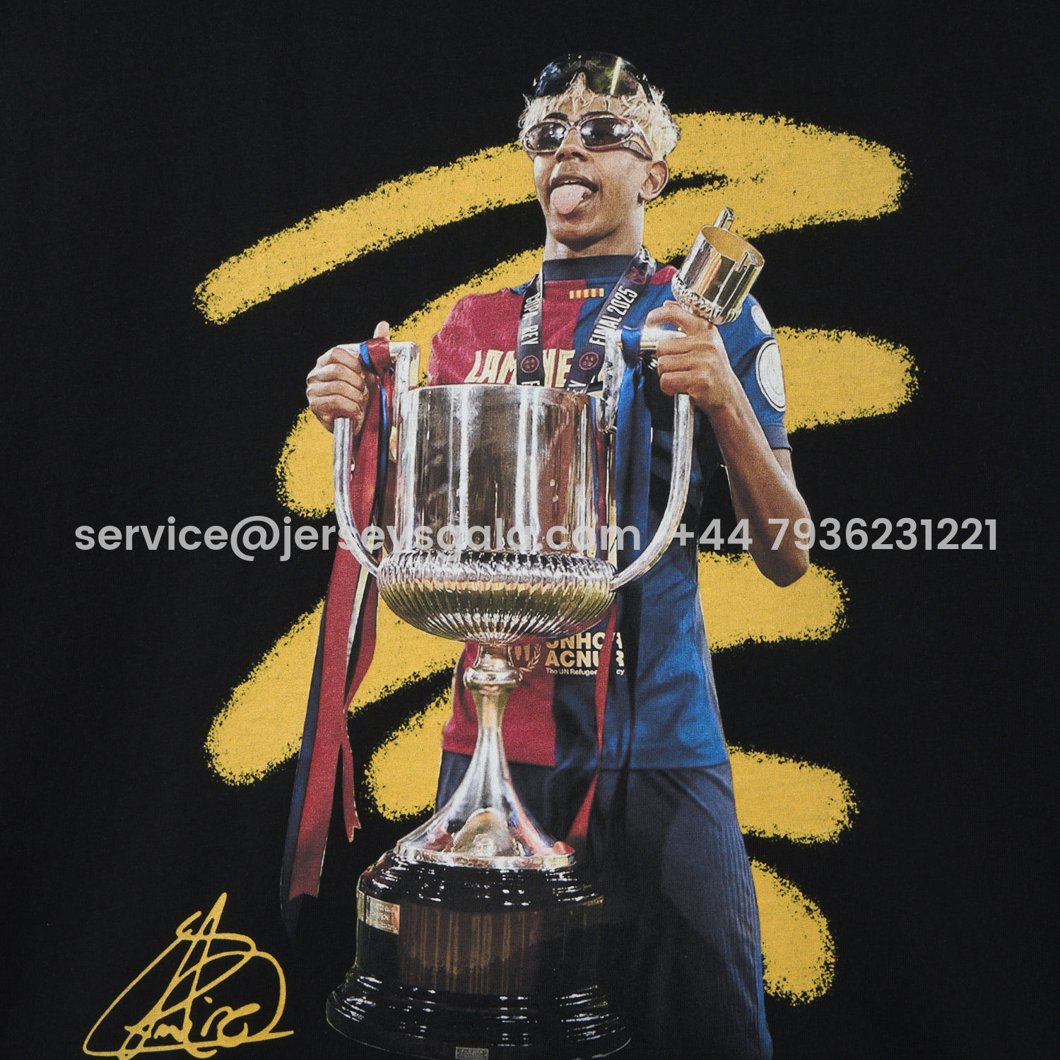 JerseysGala.com | Barcelona Yamal Copa Del Rey Unisex Pure Cotton T-shirt -Customize Name, Number and Patch | Worldwide Shipping