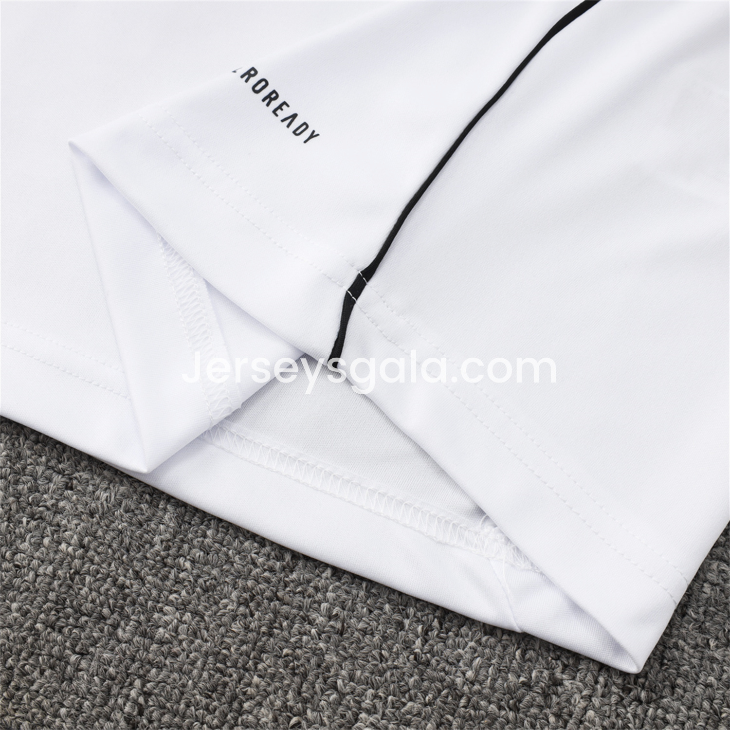 JerseysGala.com | Real Madrid 25-26 Vest Training Set - White Vest and Black Shorts -Customize Name, Number and Patch | Worldwide Shipping