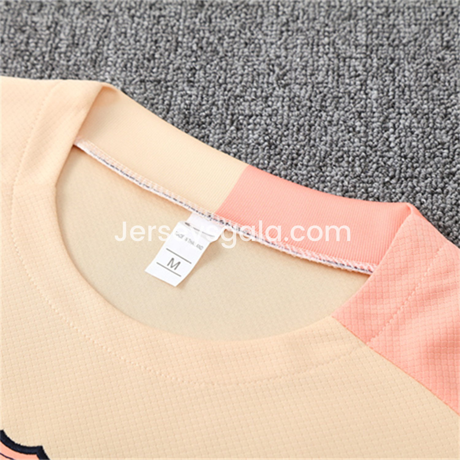 JerseysGala.com | Barcelona 25-26 Short-Sleeve Training Set - Beige Top & Blue Shorts -Customize Name, Number and Patch | Worldwide Shipping