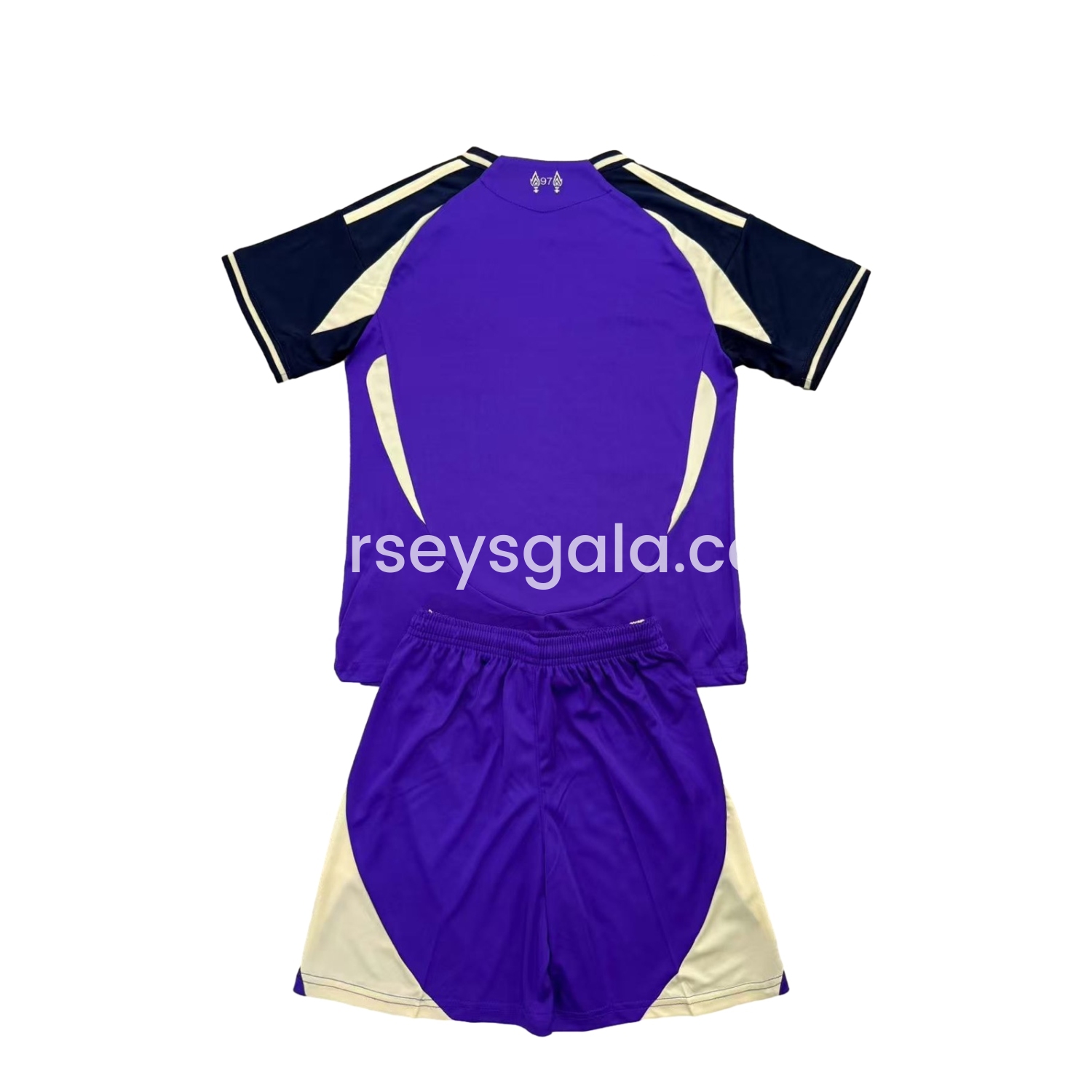 JerseysGala.com | Liver.pool 25-26 Purple Dark Blue Horizontal Stripes Concept Kids Kit -Customize Name, Number and Patch | Worldwide Shipping