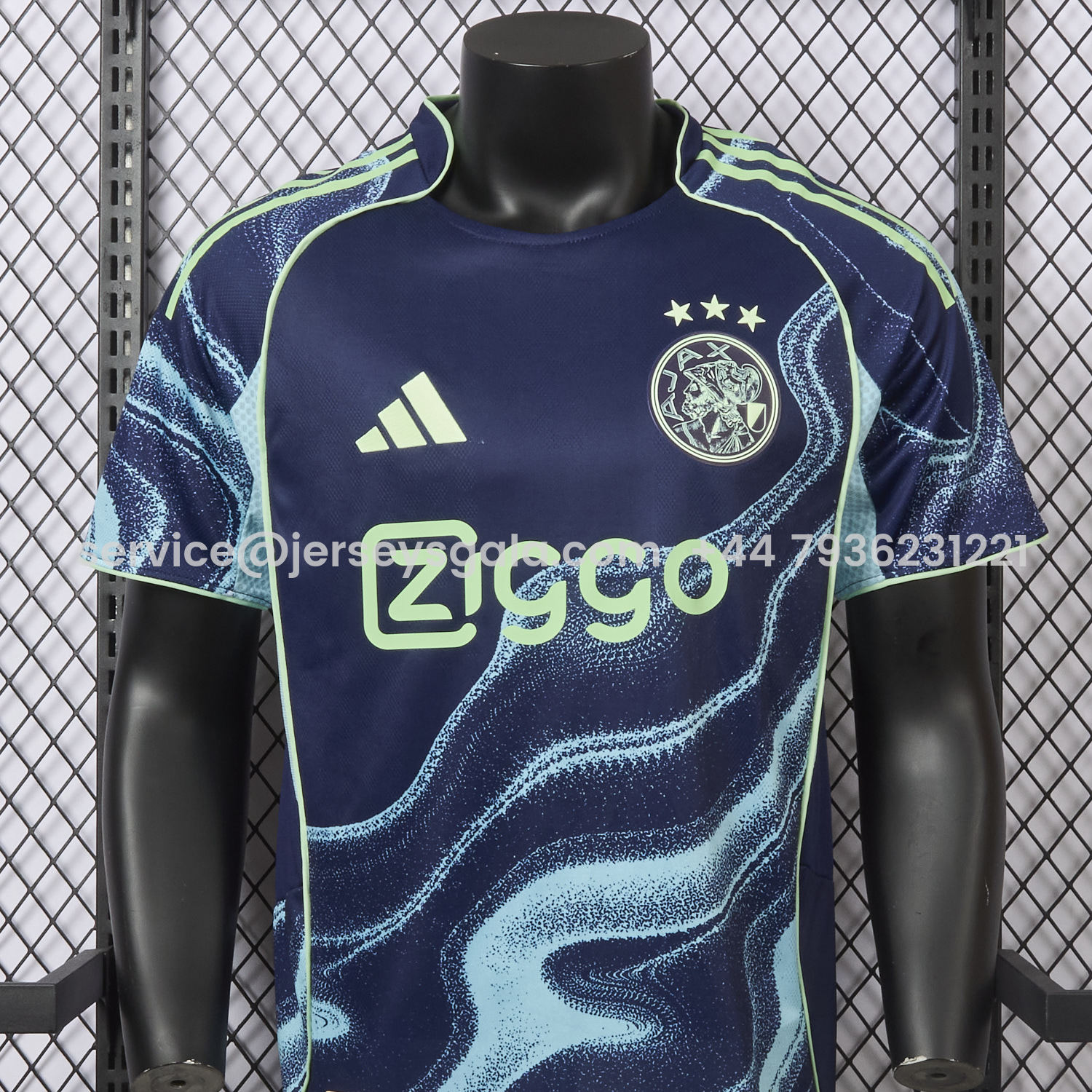 JerseysGala.com | Ajax 25-26 Away Deep Blue Jersey - Player Version -Customize Name, Number and Patch | Worldwide Shipping