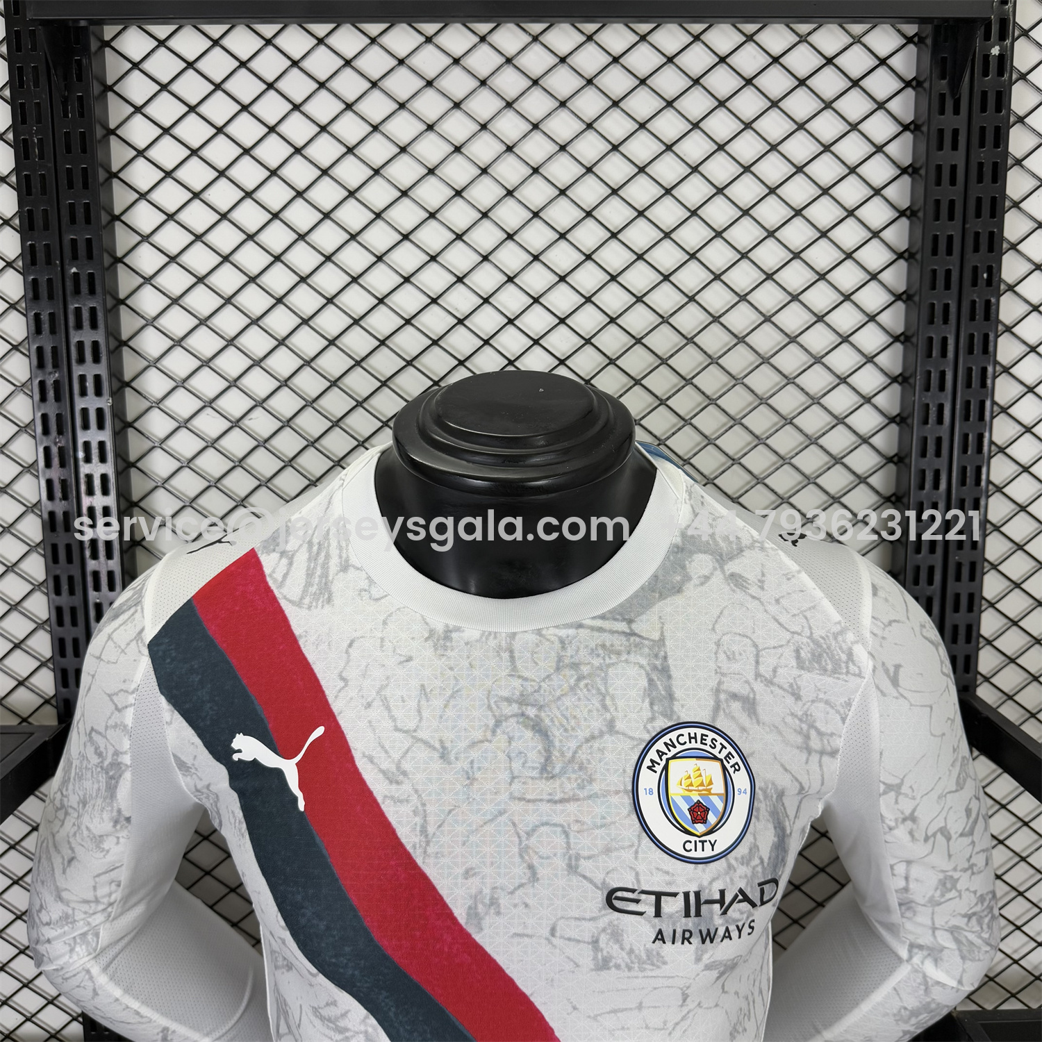 JerseysGala.com | Manchester City 25-26 KidSuper White Long Sleeves Jersey - Player Version -Customize Name, Number and Patch | Worldwide Shipping