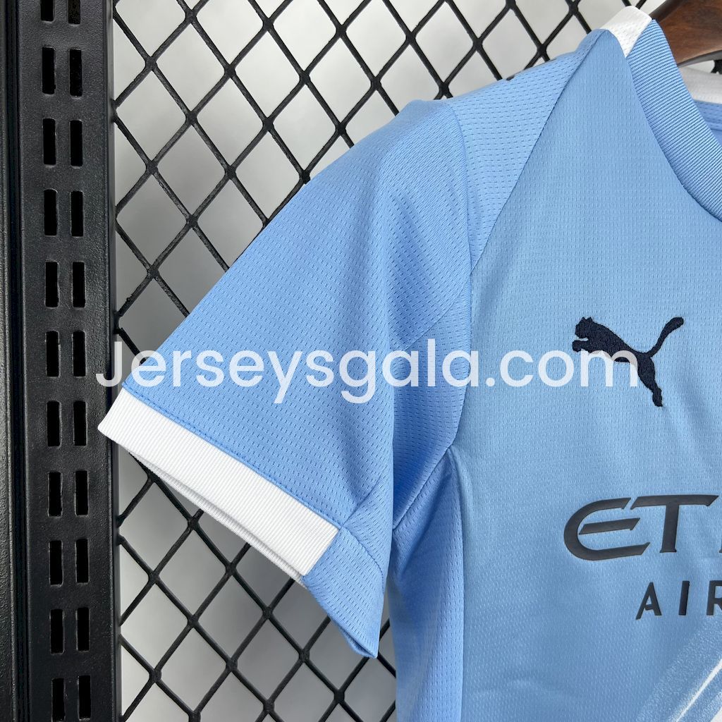 JerseysGala.com | Manchester City 25-26 Home Kids Kit -Customize Name, Number and Patch | Worldwide Shipping