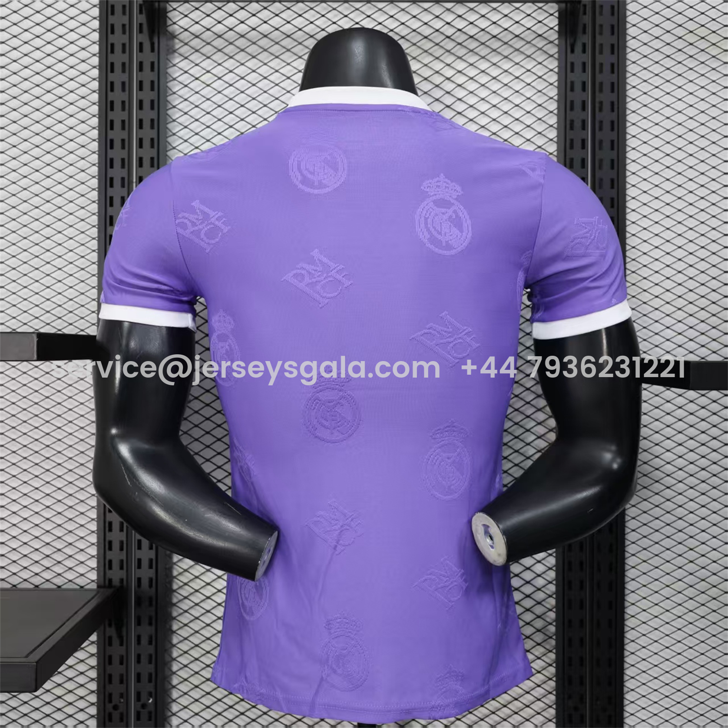 JerseysGala.com | Real Madrid 25-26 Purple Team Logo Jacquard Special Jersey - Player Version -Customize Name, Number and Patch | Worldwide Shipping
