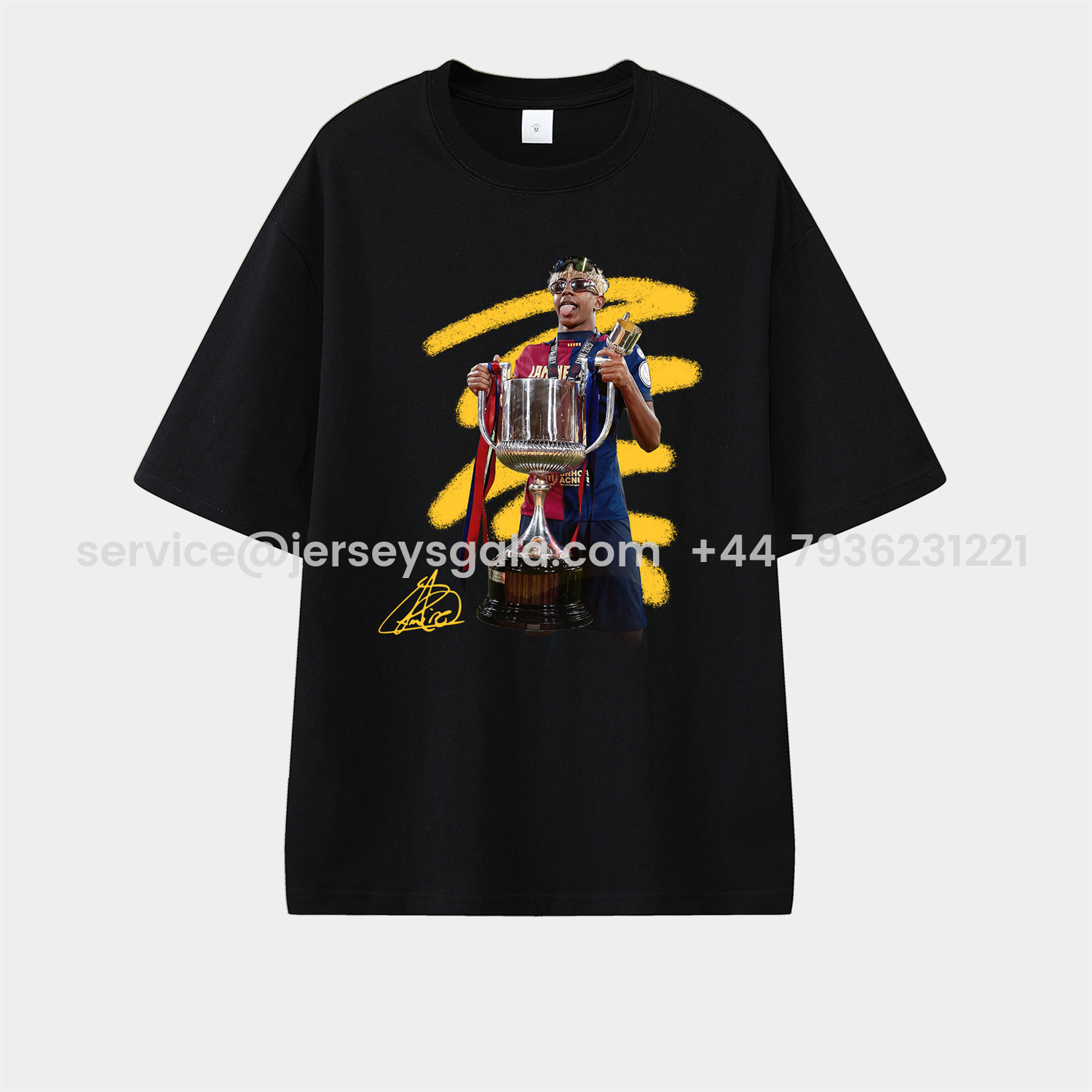 JerseysGala.com | Barcelona Yamal Copa Del Rey Unisex Pure Cotton T-shirt -Customize Name, Number and Patch | Worldwide Shipping
