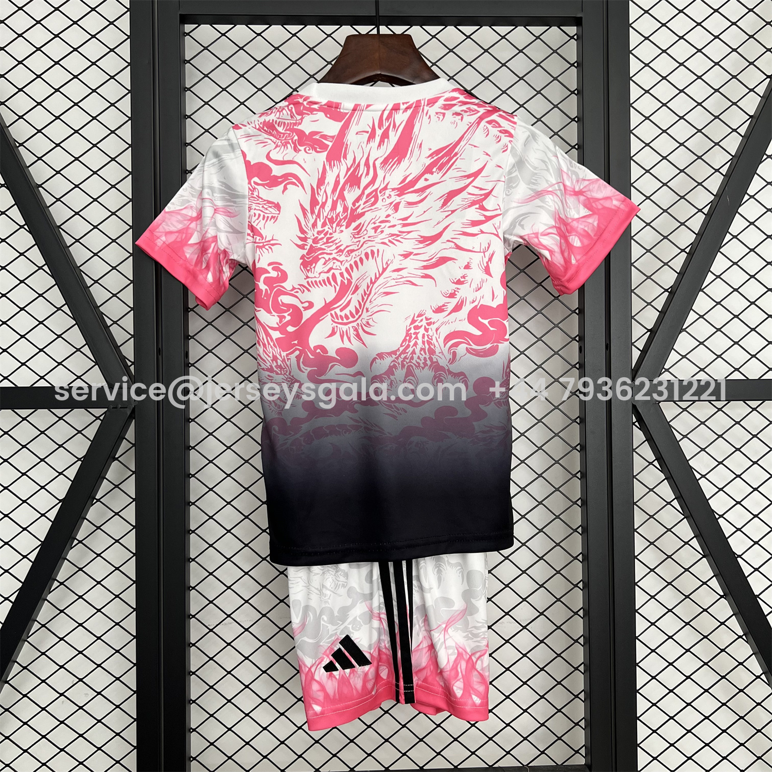 JerseysGala.com | Real Madrid 25-26 Dragon Pink And Black Special Kids Kit -Customize Name, Number and Patch | Worldwide Shipping