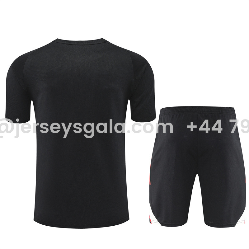 JerseysGala.com | Liver.pool 25-26 Kids Short-Sleeve Training Set - Black Top & Black Shorts -Customize Name, Number and Patch | Worldwide Shipping