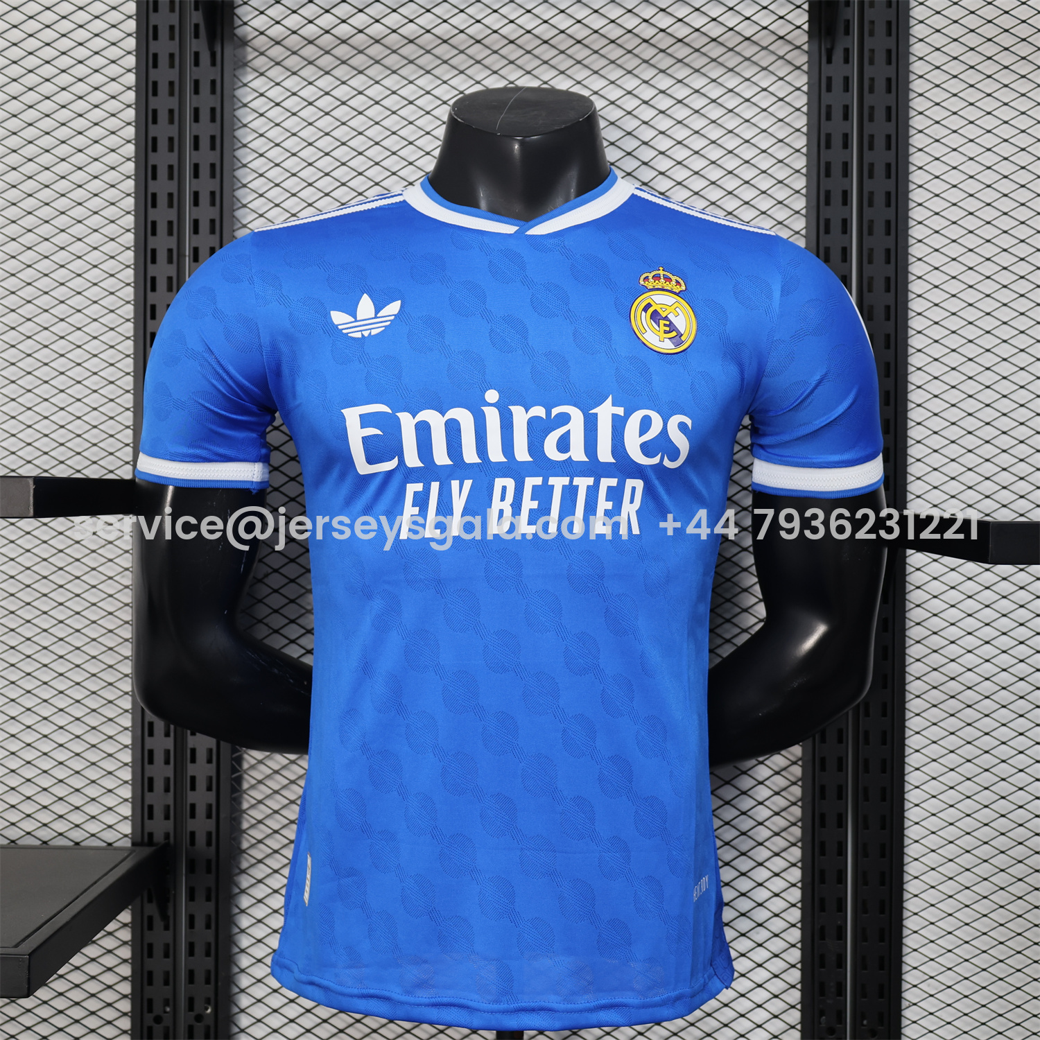 JerseysGala.com | Real Madrid 25-26 Third Blue Jersey - Player Version -Customize Name, Number and Patch | Worldwide Shipping