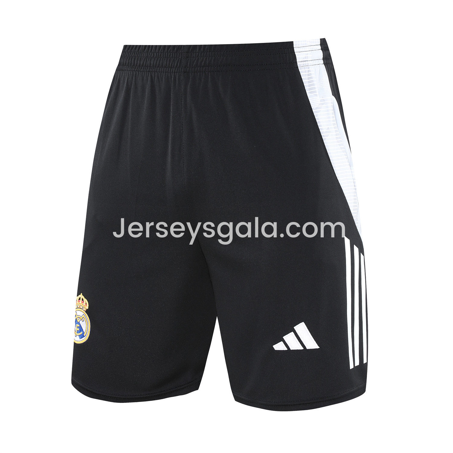 JerseysGala.com | Real Madrid 25-26 Short-Sleeve Training Set - Blue Black Dragon Top & Black-White Shorts -Customize Name, Number and Patch | Worldwide Shipping