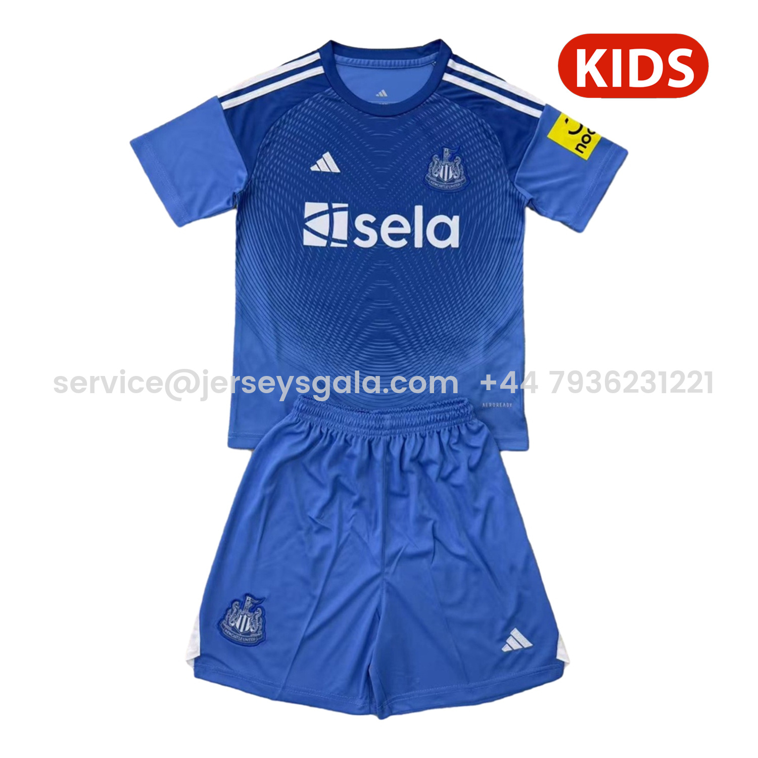 JerseysGala.com | Newcastle United 25-26 Blue Goalkeeper Kids Kit -Customize Name, Number and Patch | Worldwide Shipping