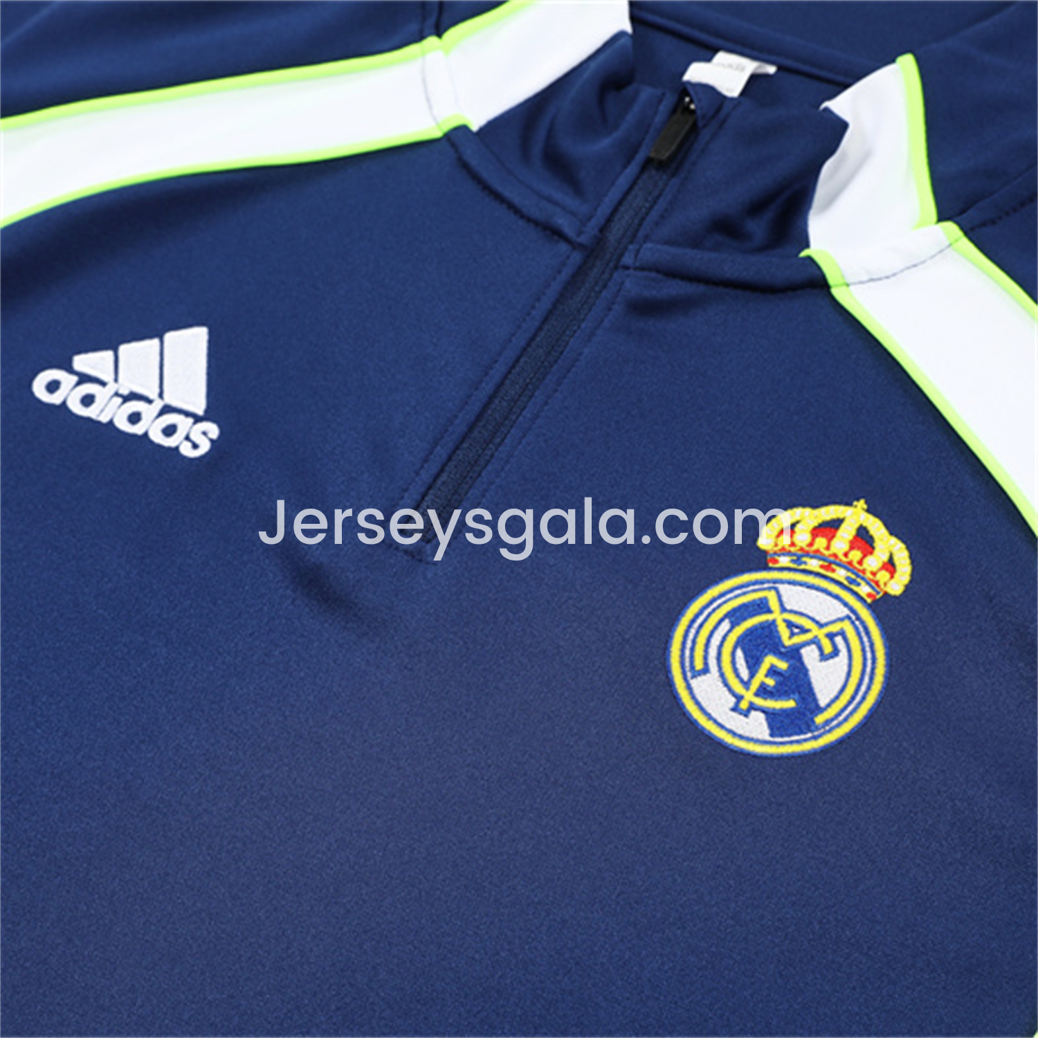 JerseysGala.com | Real Madrid 25-26 Kids Long Sleeve Training Set - Throwback Royal Blue Top and Pants -Customize Name, Number and Patch | Worldwide Shipping