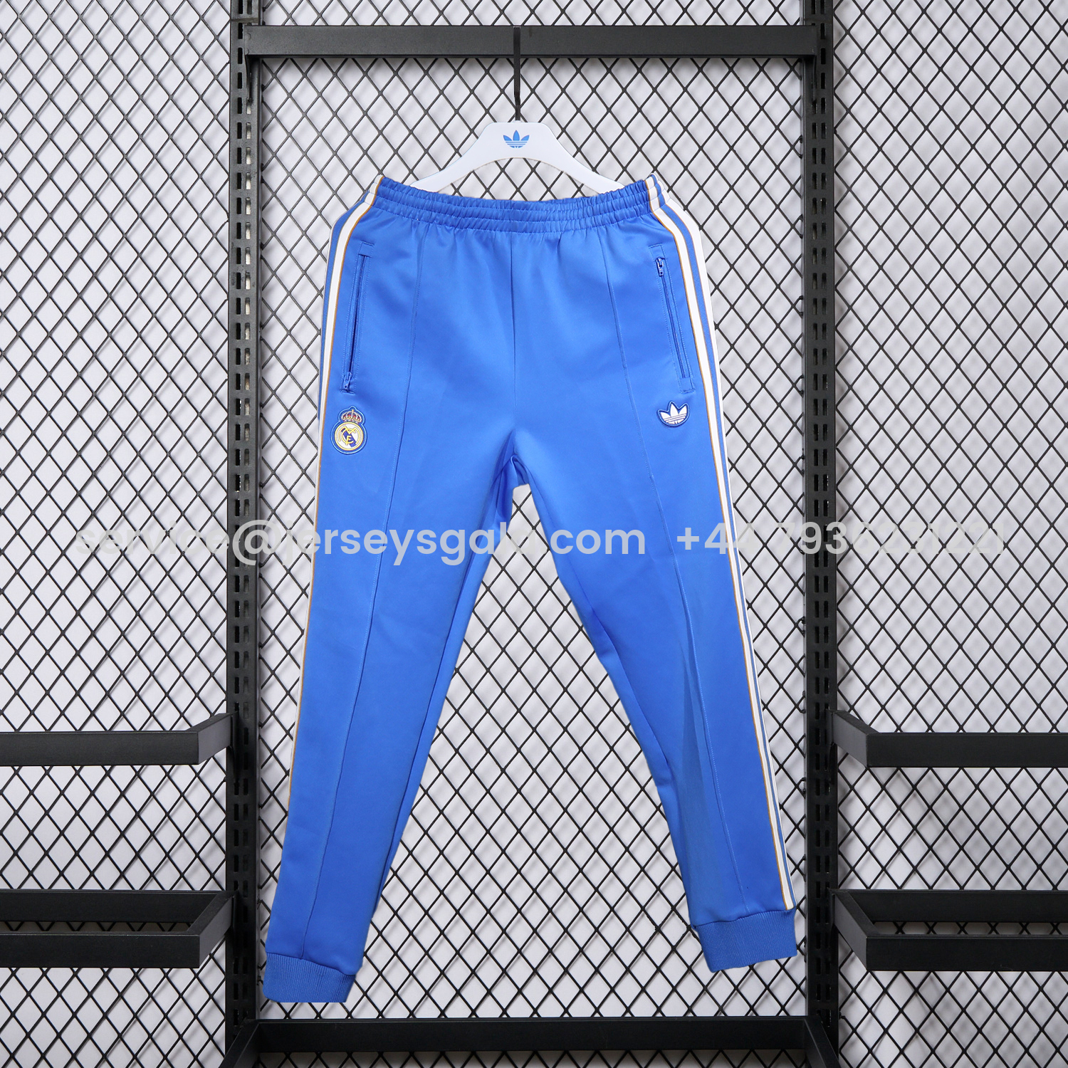 JerseysGala.com | Real Madrid 25-26 Pure Color Training Set - Blue Top and Blue Pants -Customize Name, Number and Patch | Worldwide Shipping
