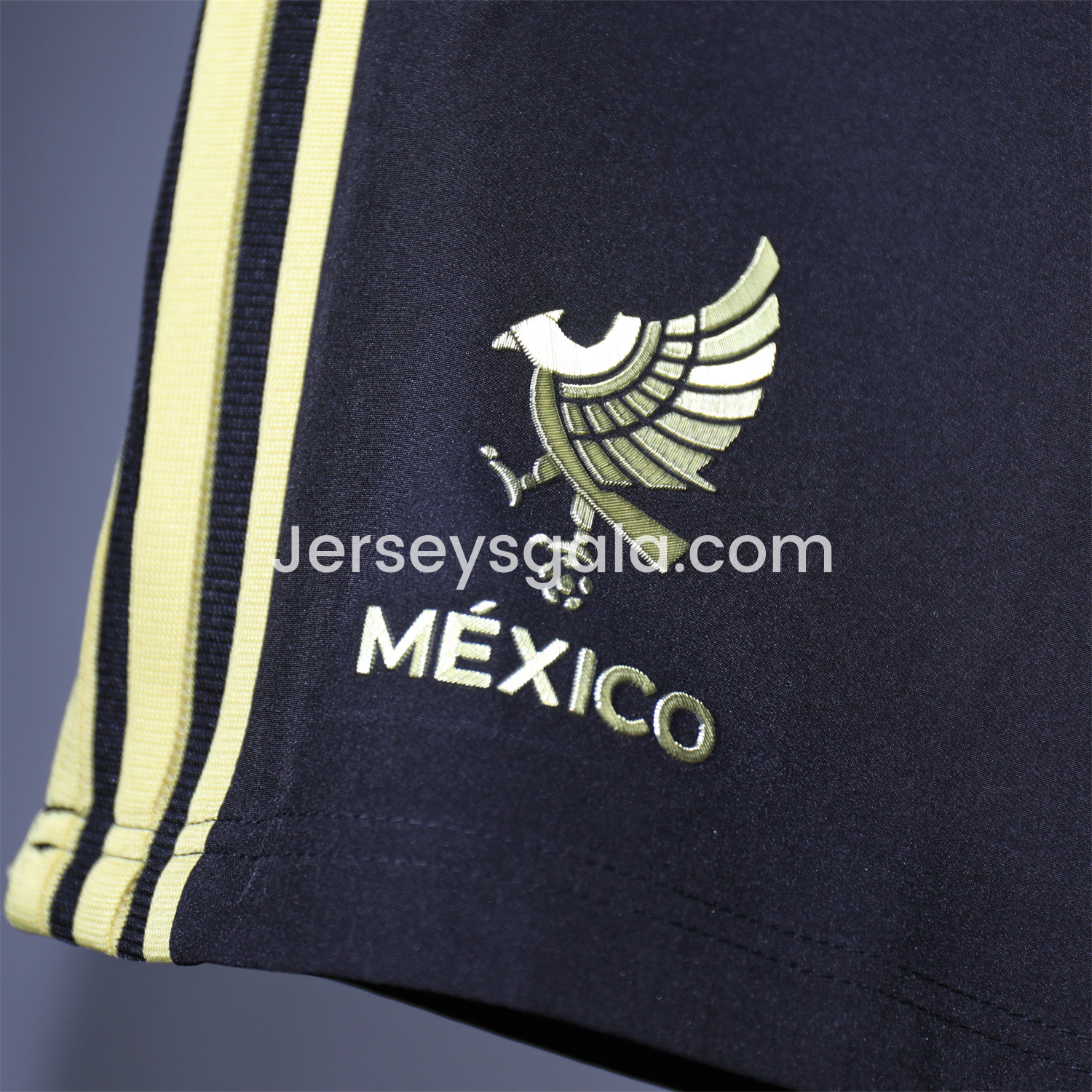 JerseysGala.com | Mexico 2025 Gold Cup Black Shorts - Player Version -Customize Name, Number and Patch | Worldwide Shipping