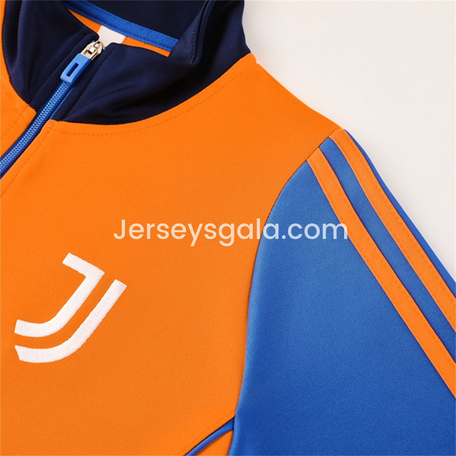 JerseysGala.com | Juventus 24-25 Jacket Training Tracksuit - Orange Jackets & Blue Pants -Customize Name, Number and Patch | Worldwide Shipping