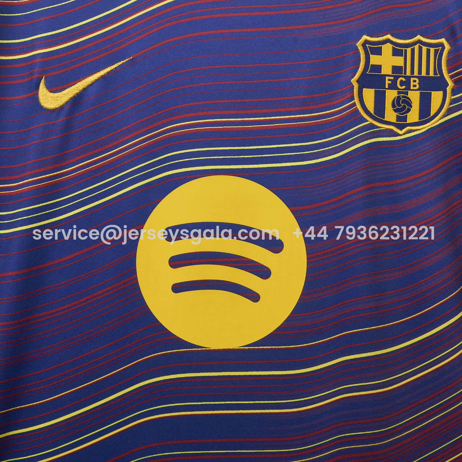 JerseysGala.com | Barcelona 25-26 Deep Blue Pre-Match Training Jersey with Colorful Lines - Fans Version -Customize Name, Number and Patch | Worldwide Shipping