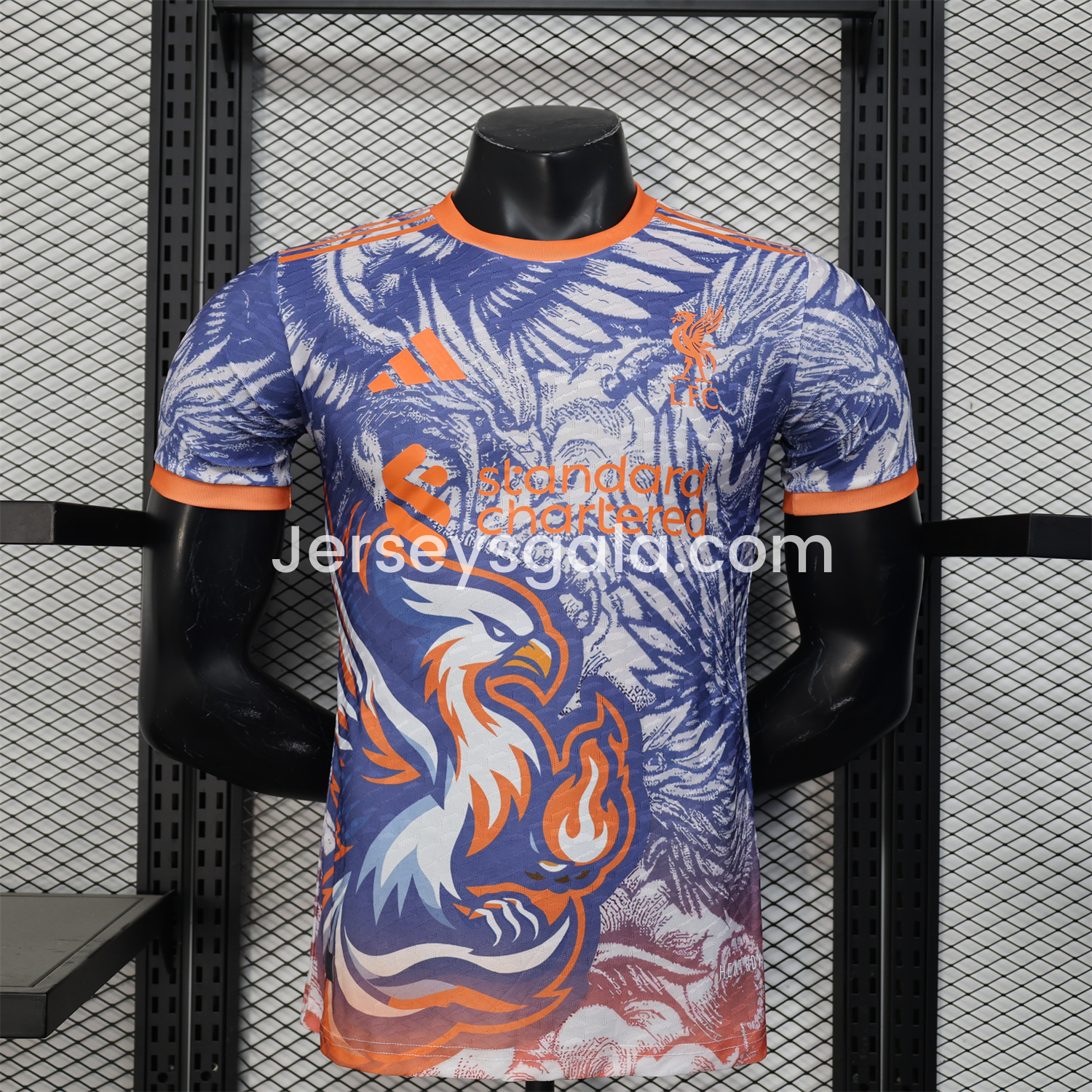 JerseysGala.com | Liver.pool 25-26 Orange and Blue Liver.pool Bird Special Edition Jersey - Player Version -Customize Name, Number and Patch | Worldwide Shipping
