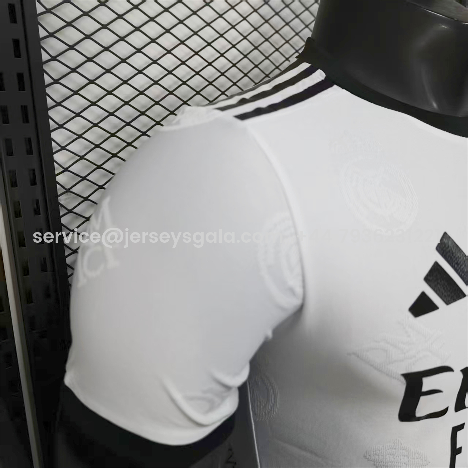 JerseysGala.com | Real Madrid 25-26 White Team Logo Jacquard Special Jersey - Player Version -Customize Name, Number and Patch | Worldwide Shipping