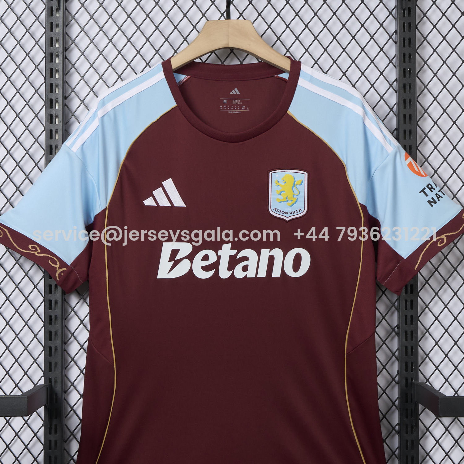JerseysGala.com | Aston Villa 25-26 Home Jersey - Fans Version -Customize Name, Number and Patch | Worldwide Shipping