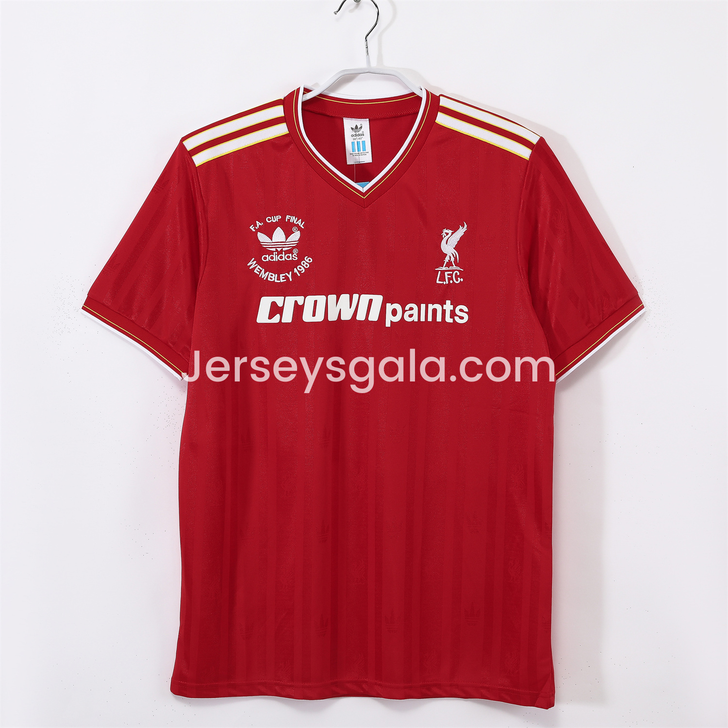 JerseysGala.com | Retro Liver.pool 1985-86 Home Jersey - FA CUP FINAL Version -Customize Name, Number and Patch | Worldwide Shipping