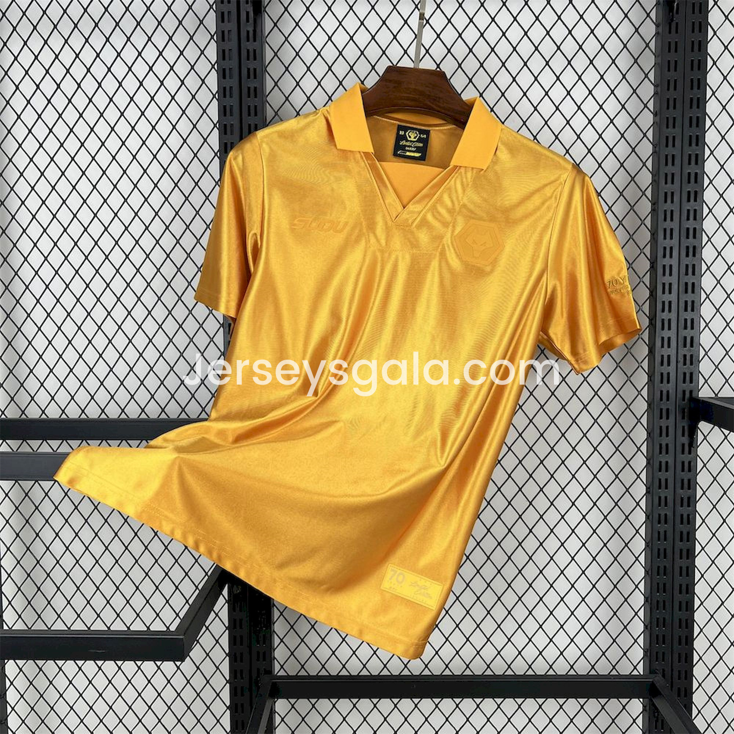 JerseysGala.com | Wolverhampton Wanderers Wolves 24-25 70th Anniversary Jersey - Fans Version -Customize Name, Number and Patch | Worldwide Shipping