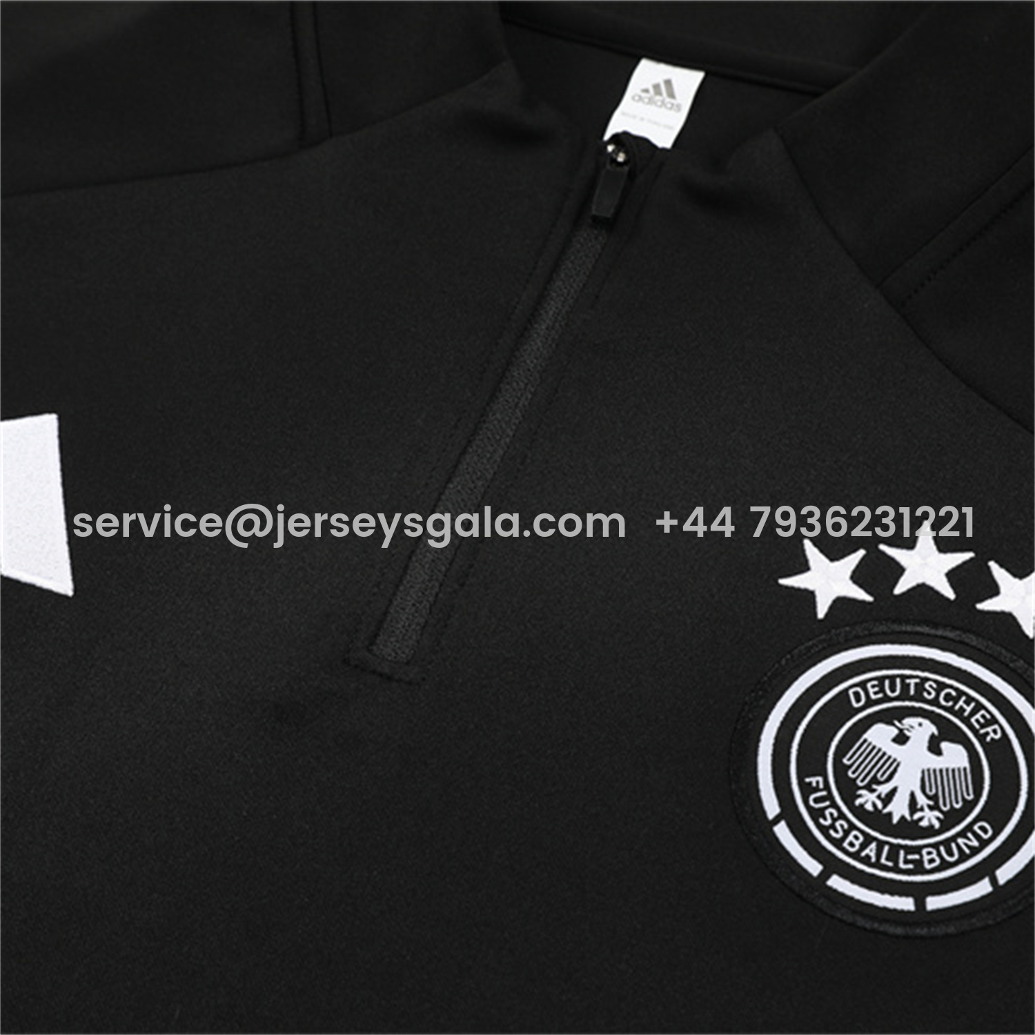 JerseysGala.com | Germany 25-26 Long Sleeve Training Set - Black Top and Black Pants -Customize Name, Number and Patch | Worldwide Shipping