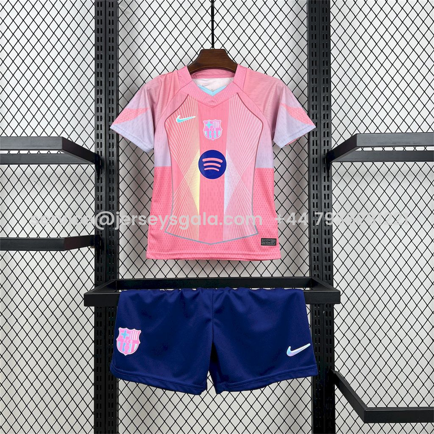 JerseysGala.com | Barcelona 25-26 T90 White Lines Pink Gradient Special Kids Kit -Customize Name, Number and Patch | Worldwide Shipping