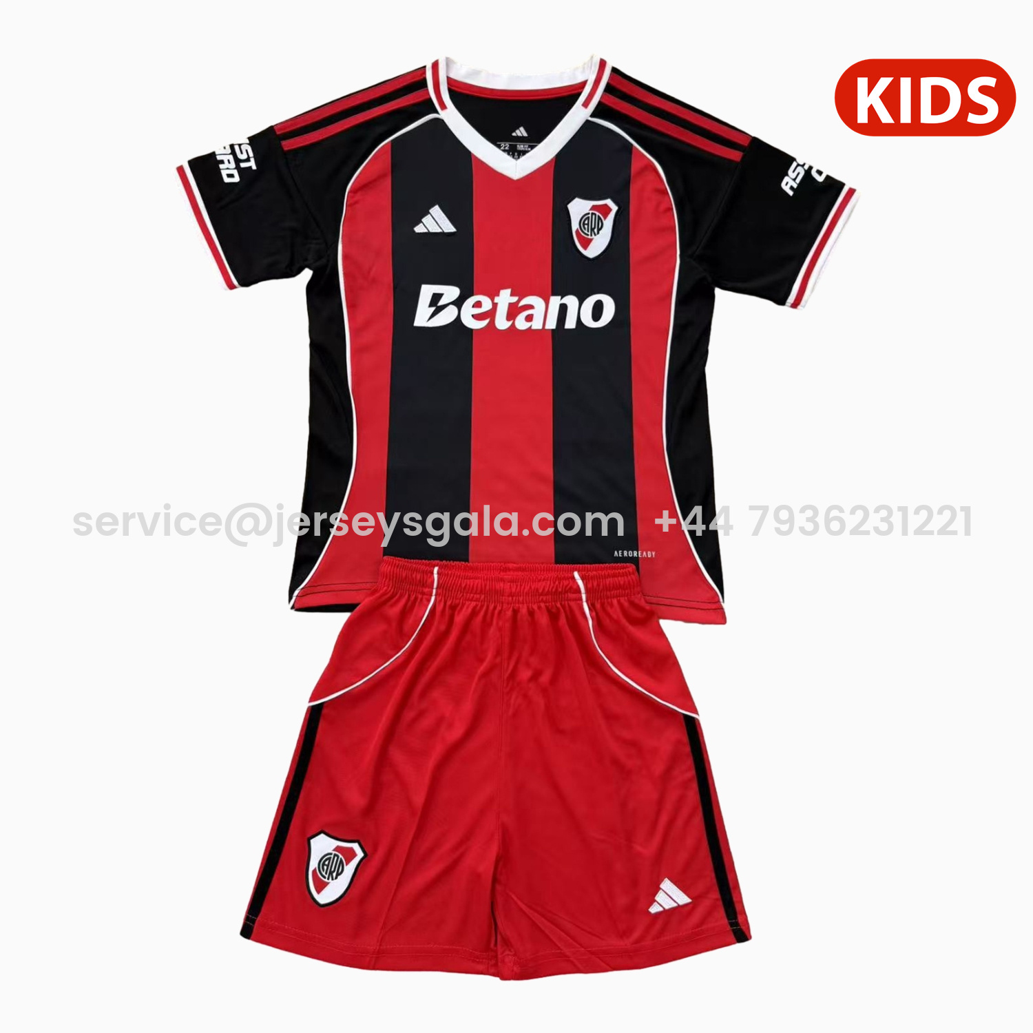 JerseysGala.com | River Plate 25-26 Away Kids Kit -Customize Name, Number and Patch | Worldwide Shipping