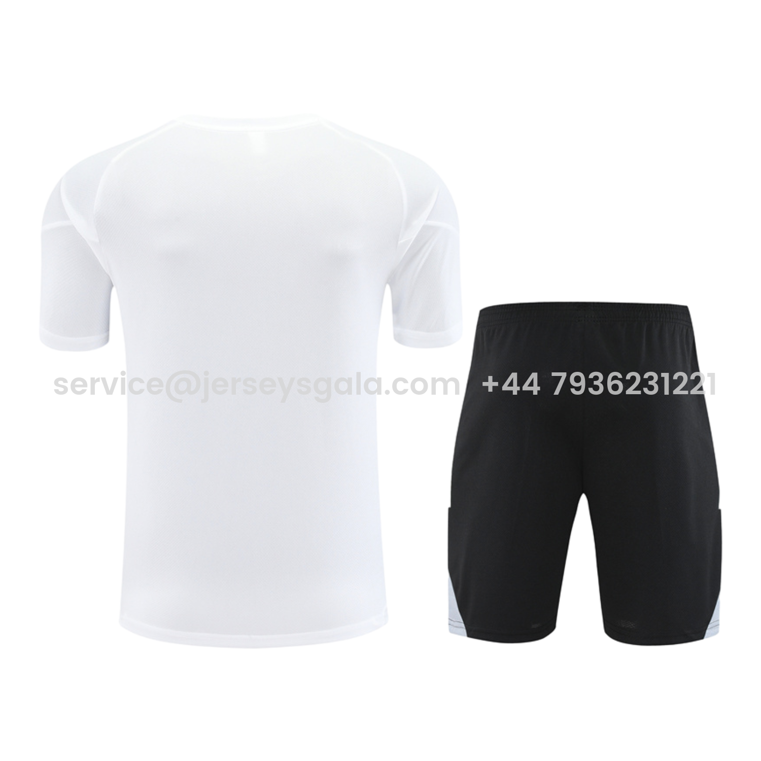 JerseysGala.com | Germany 25-26 Kids Short-Sleeve Training Set - White Top & Black Shorts -Customize Name, Number and Patch | Worldwide Shipping