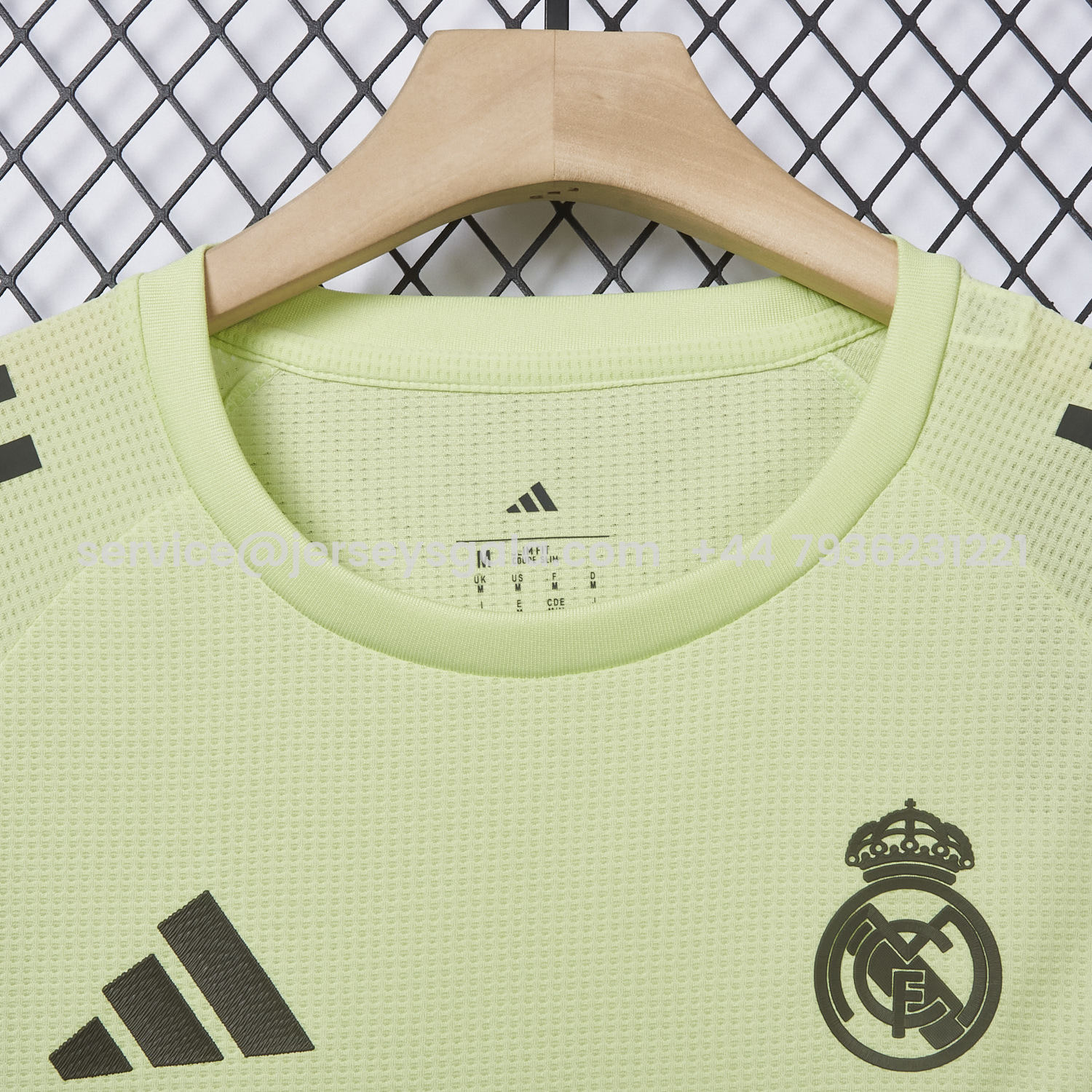 JerseysGala.com | Real Madrid 25-26 Light Green Training Jersey - Player Version -Customize Name, Number and Patch | Worldwide Shipping