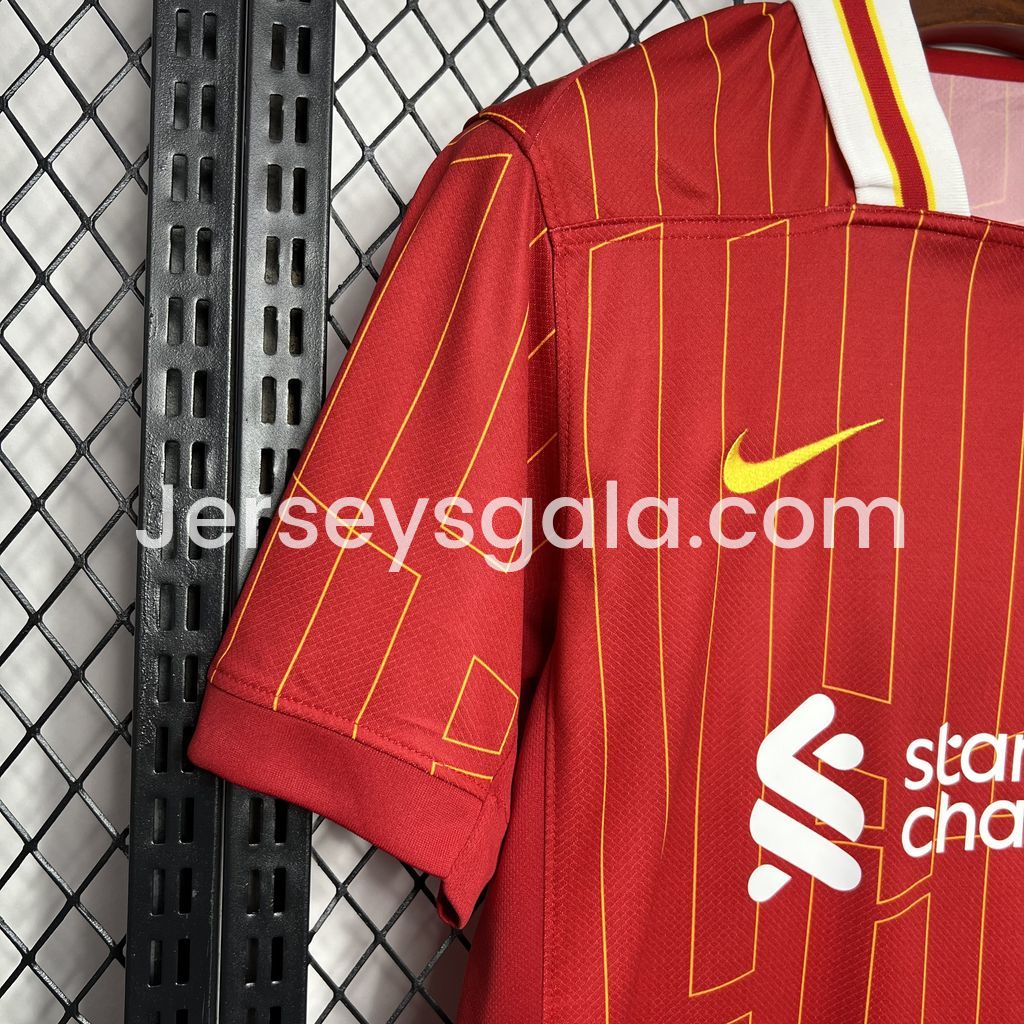 JerseysGala.com | Liver.pool 24-25 Home Jersey with Golden Champions Patch - Fans Version -Customize Name, Number and Patch | Worldwide Shipping