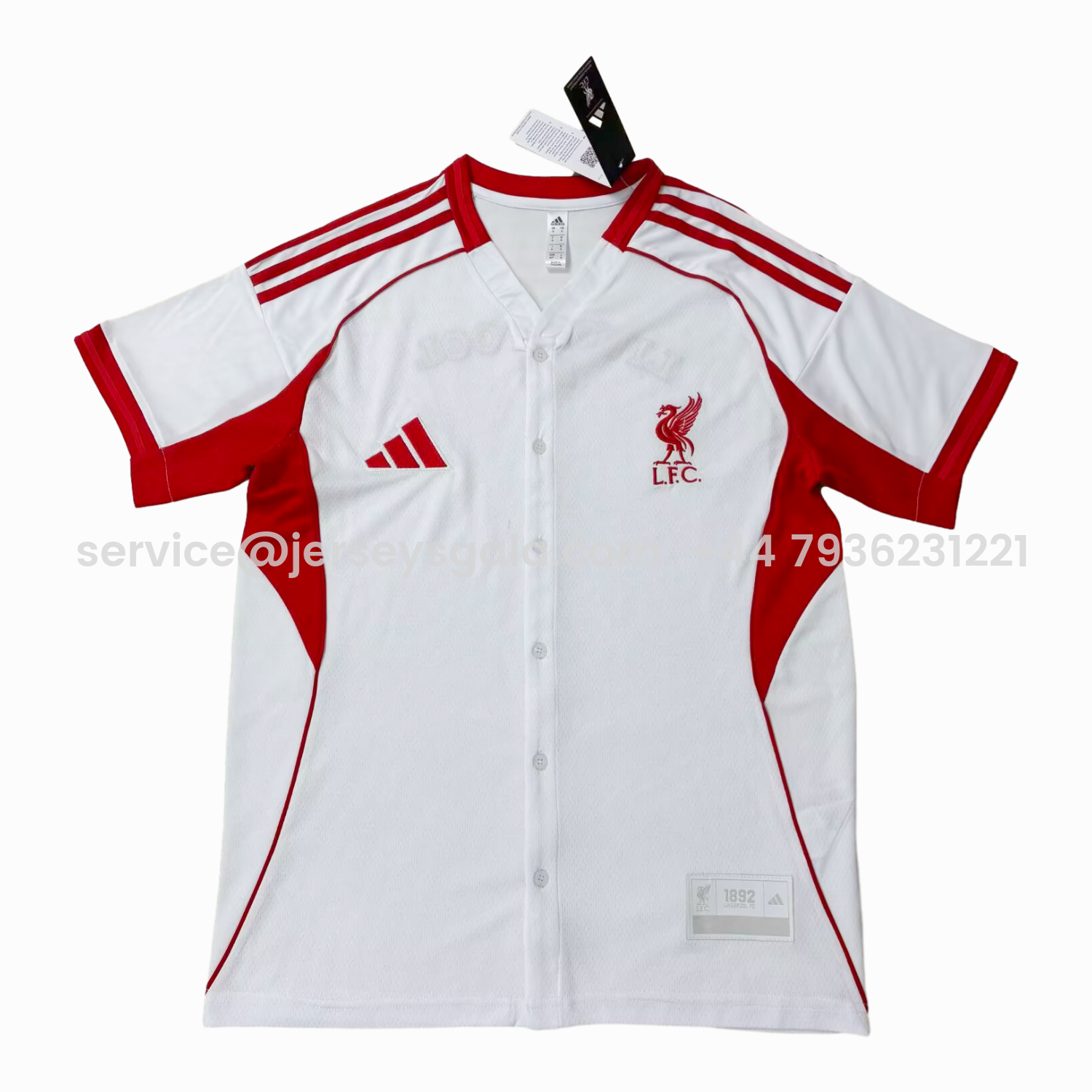 JerseysGala.com | Liver.pool 25-26 White Baseball Jersey -Customize Name, Number and Patch | Worldwide Shipping