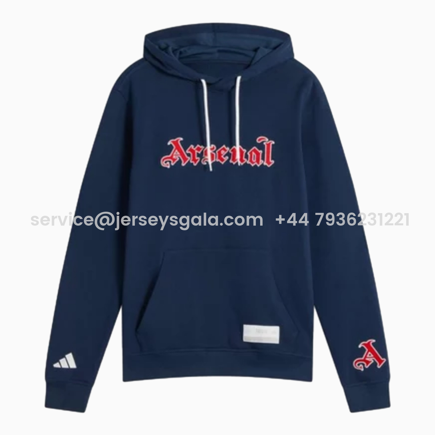 JerseysGala.com | Arsenal 25-26 Pure Color Training Hoodie Set - Deep Blue Hoodie and Deep Blue Pants -Customize Name, Number and Patch | Worldwide Shipping
