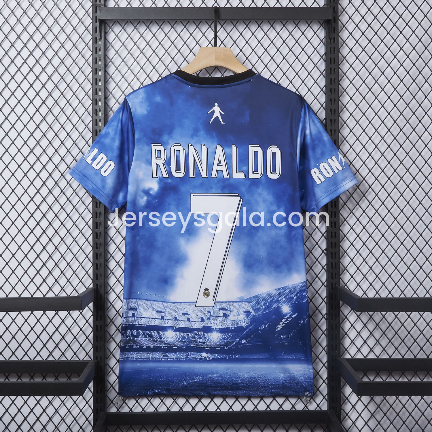 JerseysGala.com | Cristiano Ronaldo Real Madrid 2017-18 Away Career Commemorative Jersey - Fans Version -Customize Name, Number and Patch | Worldwide Shipping