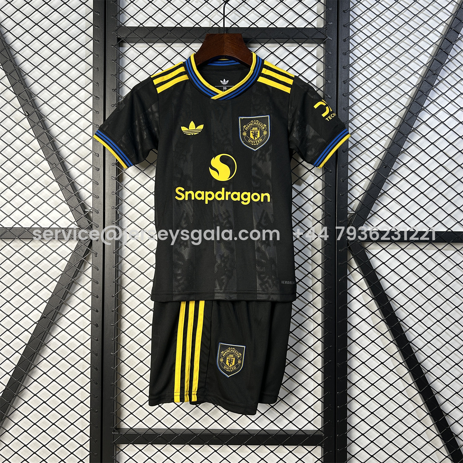 JerseysGala.com | Manchester United 25-26 Third Black Kids Kit -Customize Name, Number and Patch | Worldwide Shipping