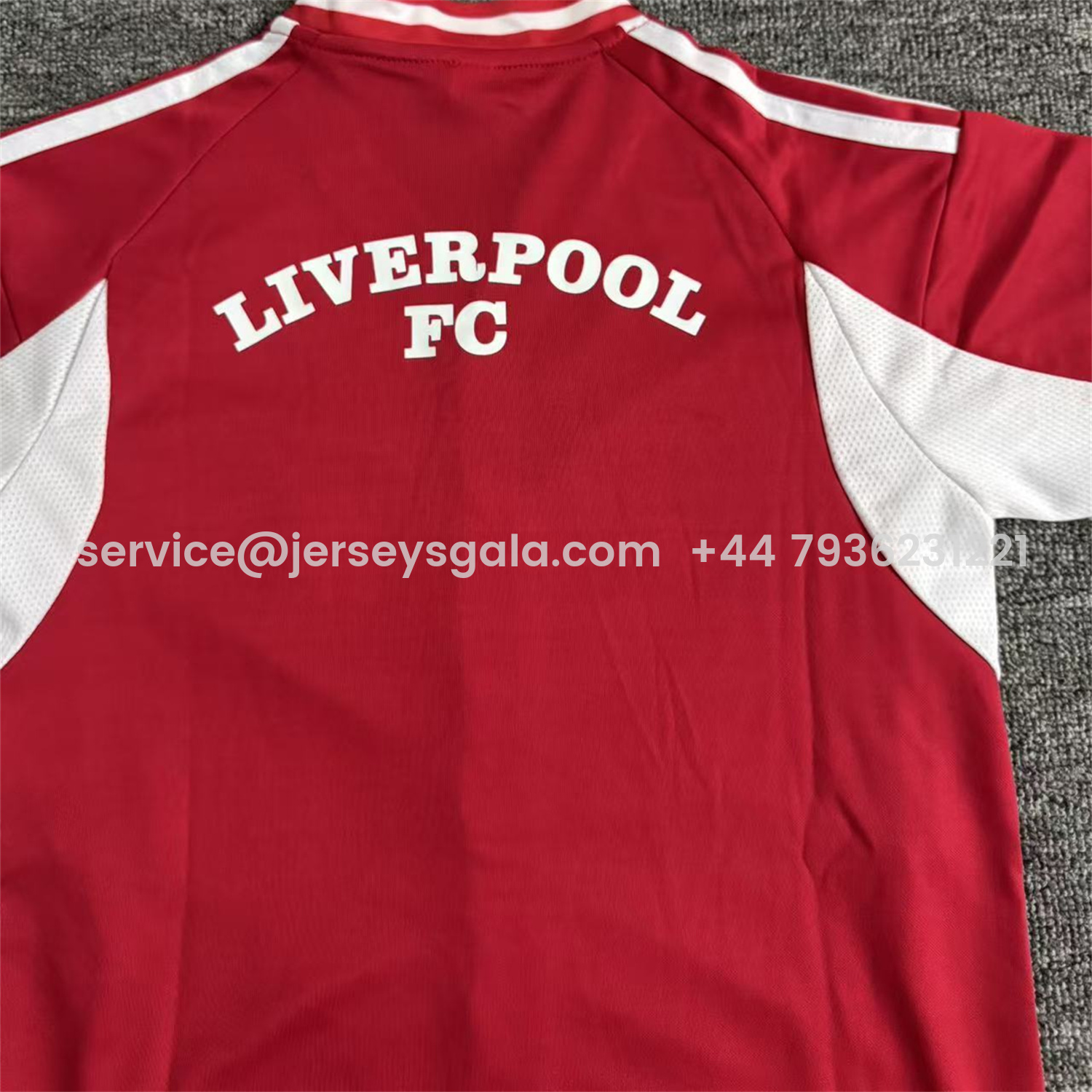 JerseysGala.com | Liver.pool 25-26 Red With White Lines Baseball Kids Kit -Customize Name, Number and Patch | Worldwide Shipping