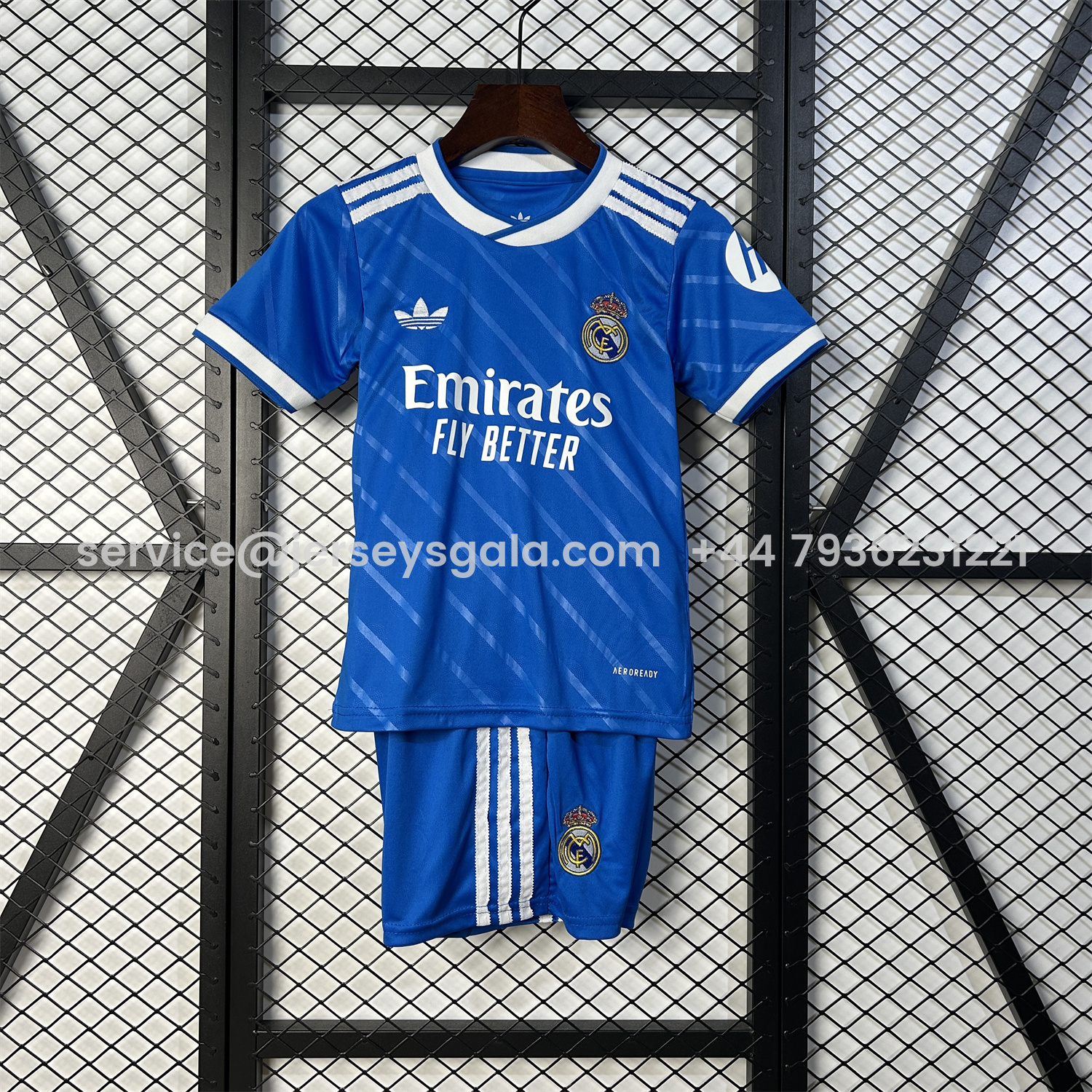 JerseysGala.com | Real Madrid 25-26 Third Blue Kids Kit -Customize Name, Number and Patch | Worldwide Shipping