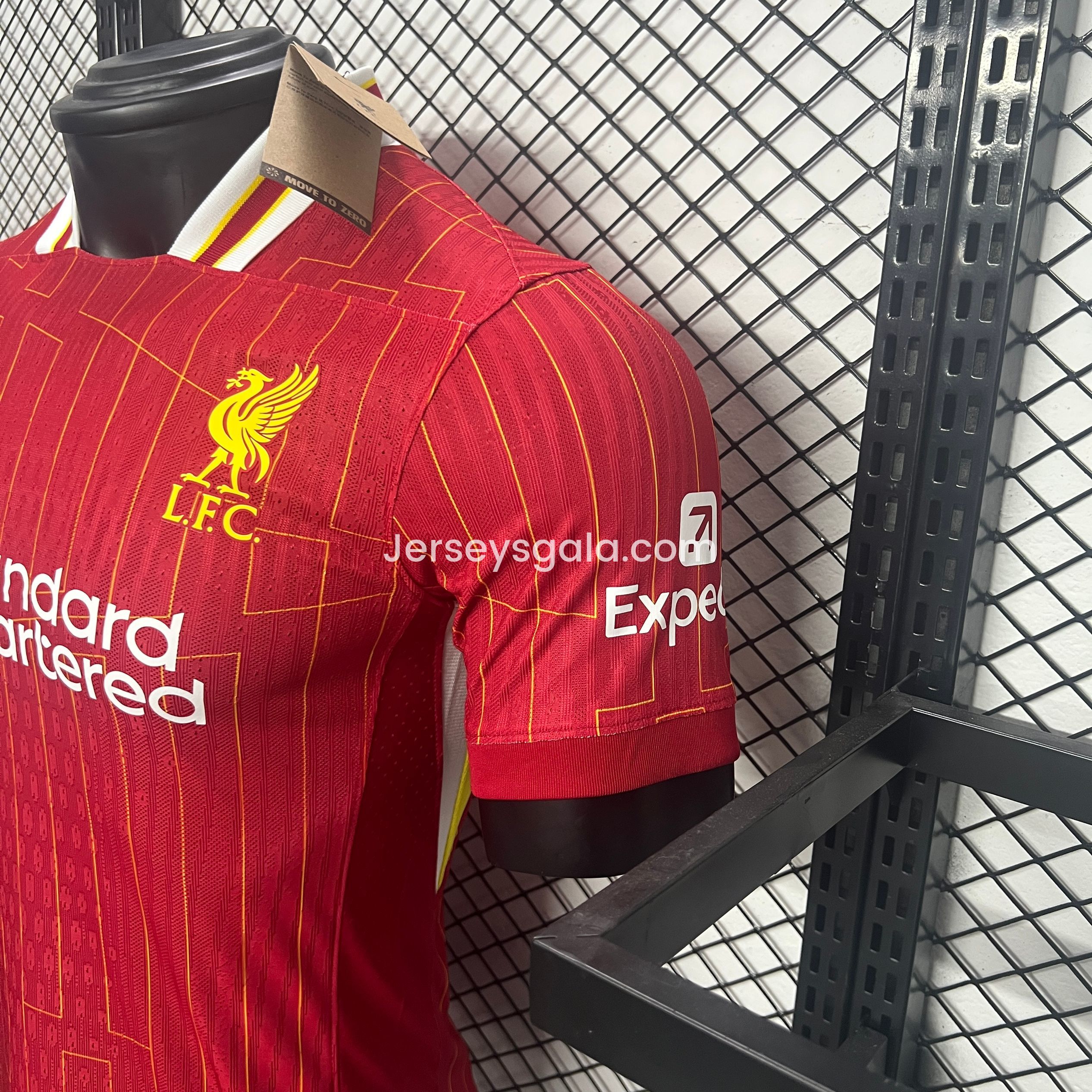 JerseysGala.com | Liver.pool 24-25 Home Jersey with Golden Champions Patch - Player Version -Customize Name, Number and Patch | Worldwide Shipping